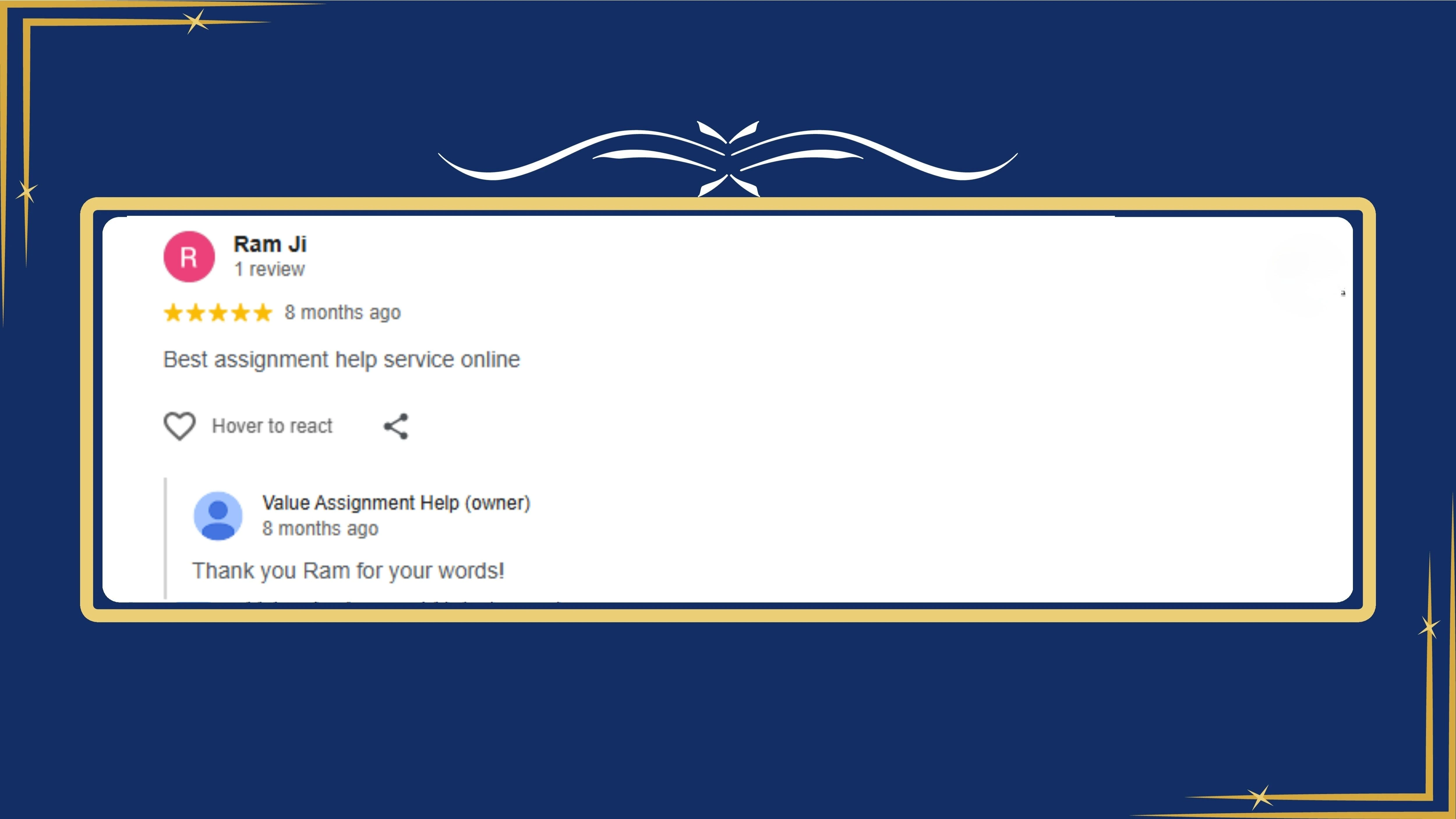 Assignment help review by Ram ji