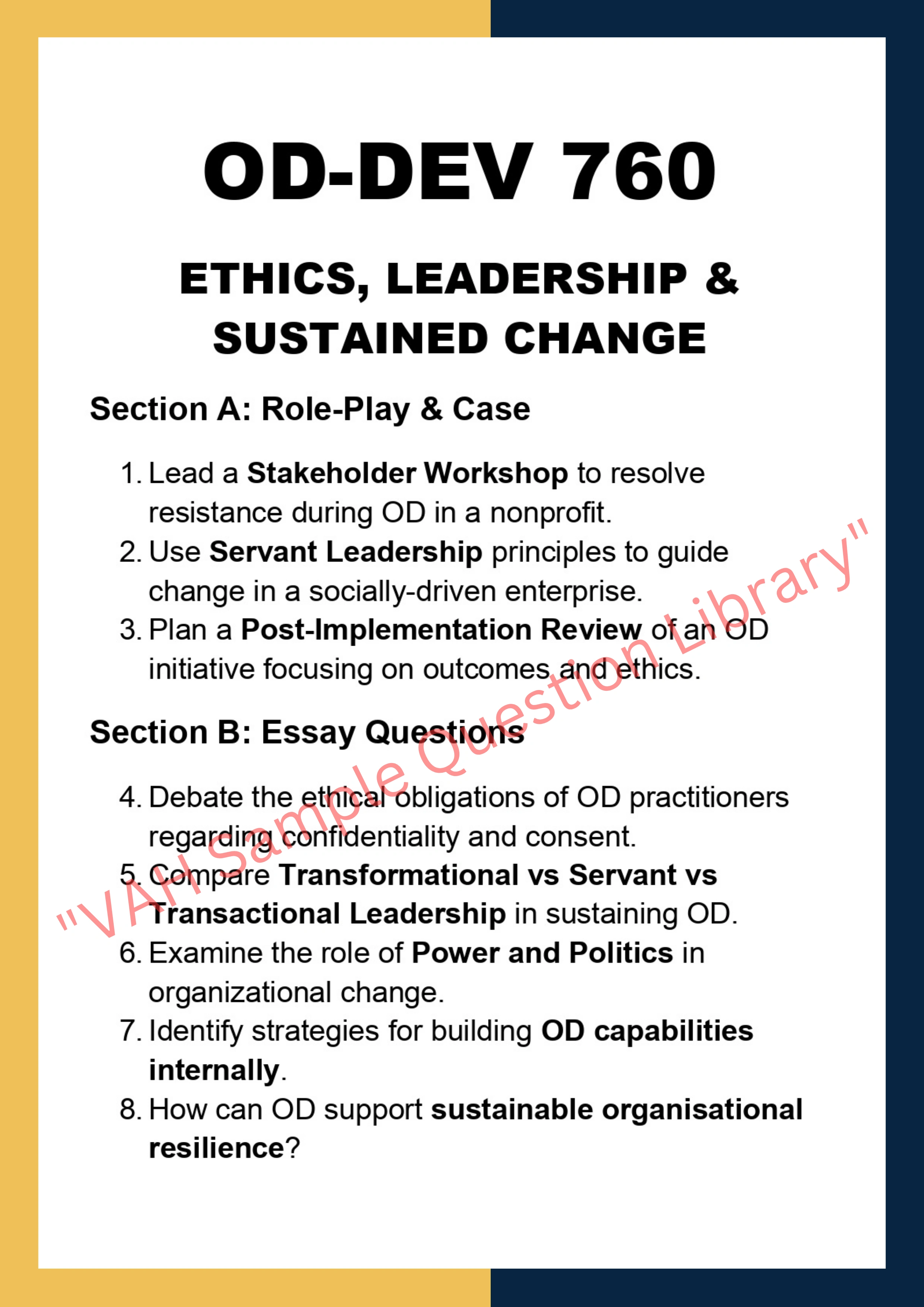 Contribute To organisation Development