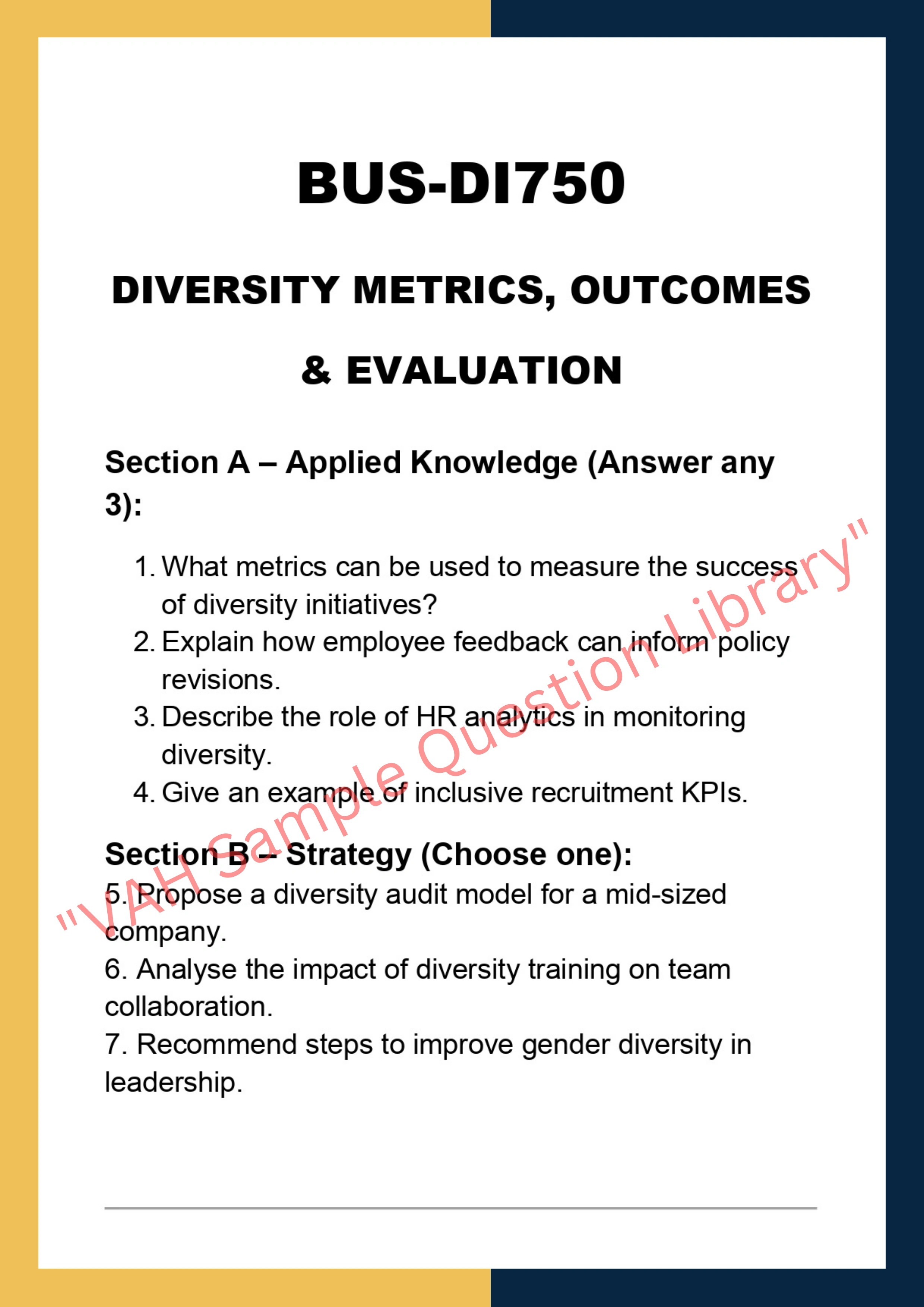 Develop and Implement Diversity Policy