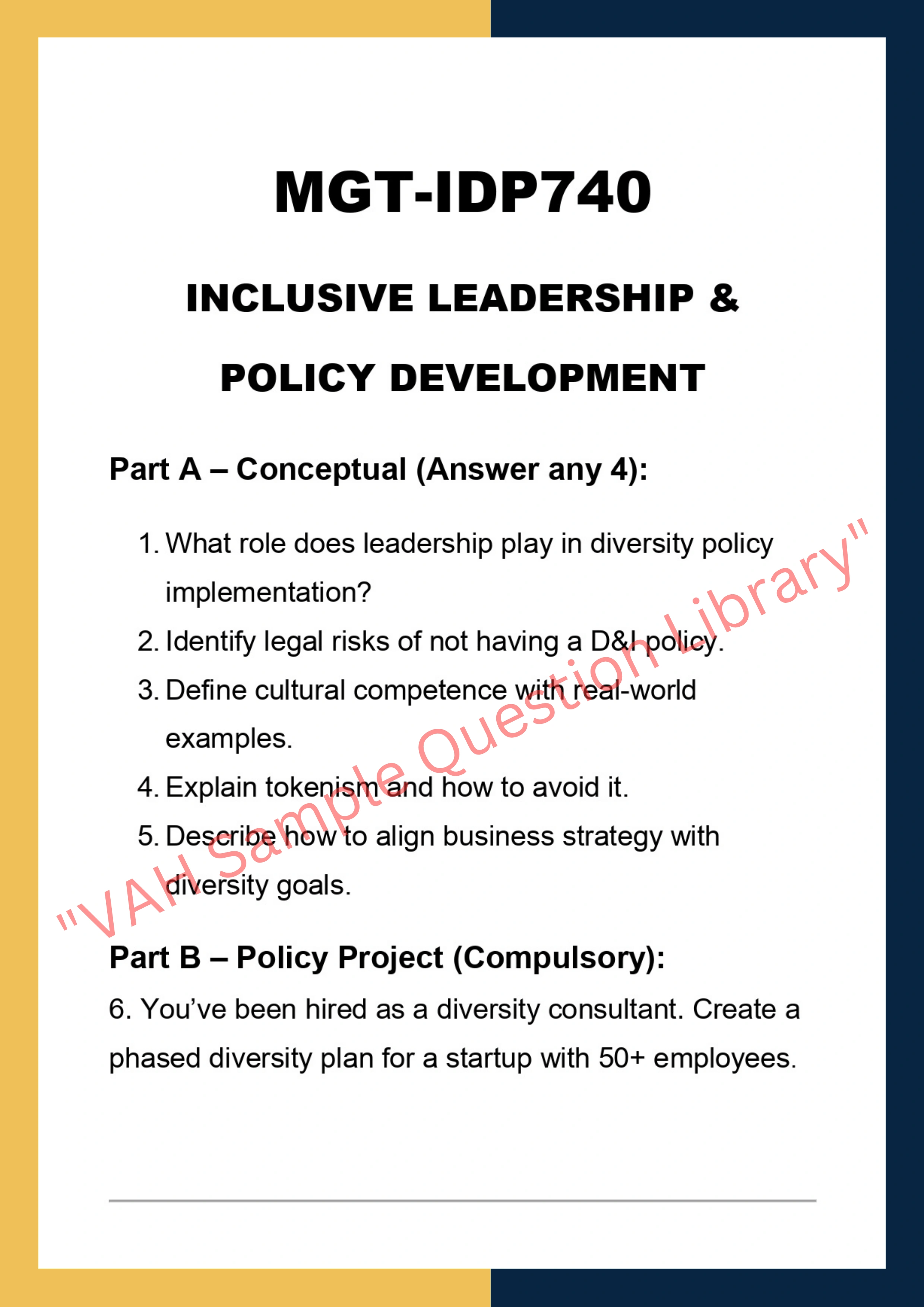 Develop and Implement Diversity Policy