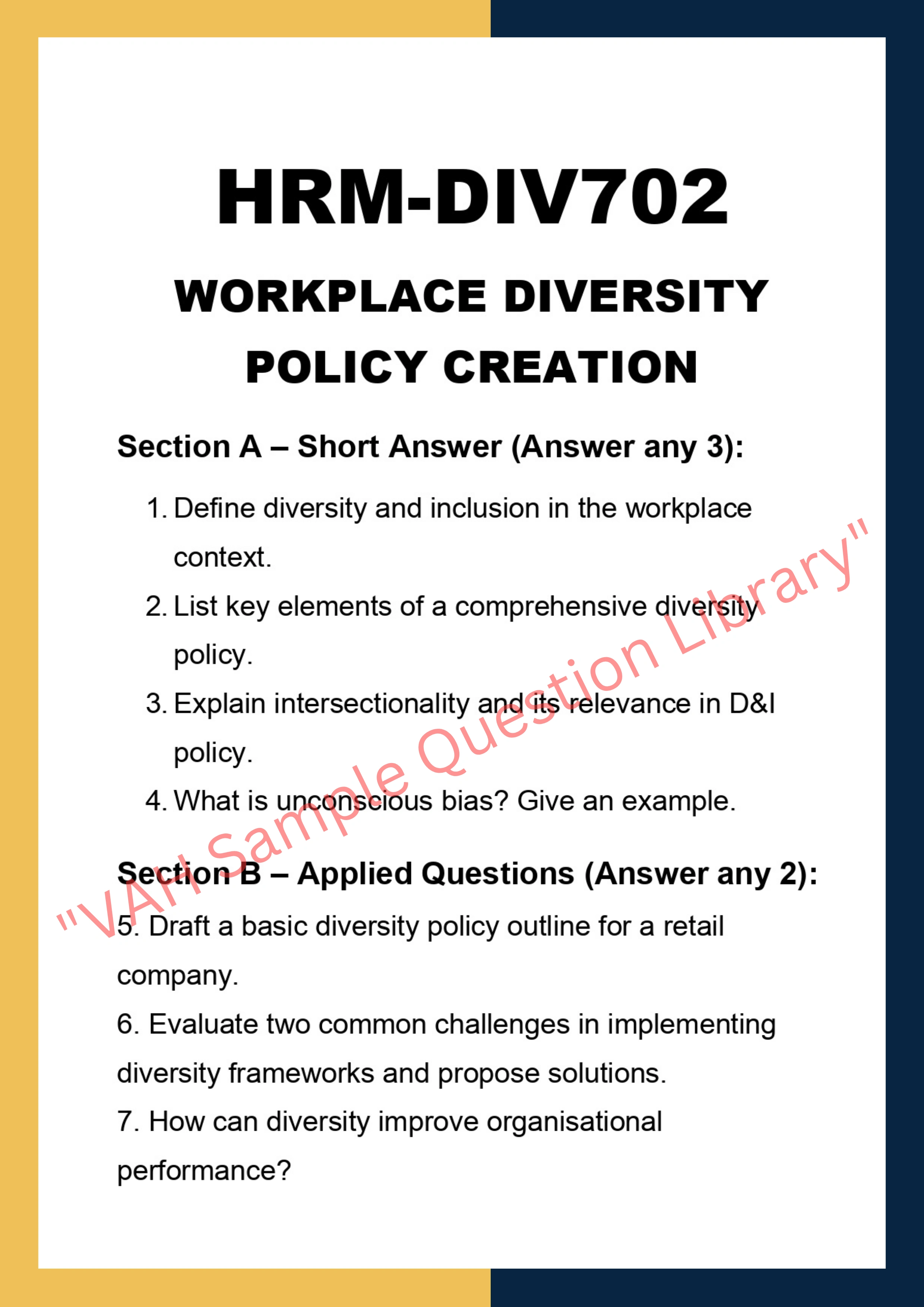 Develop and Implement Diversity Policy