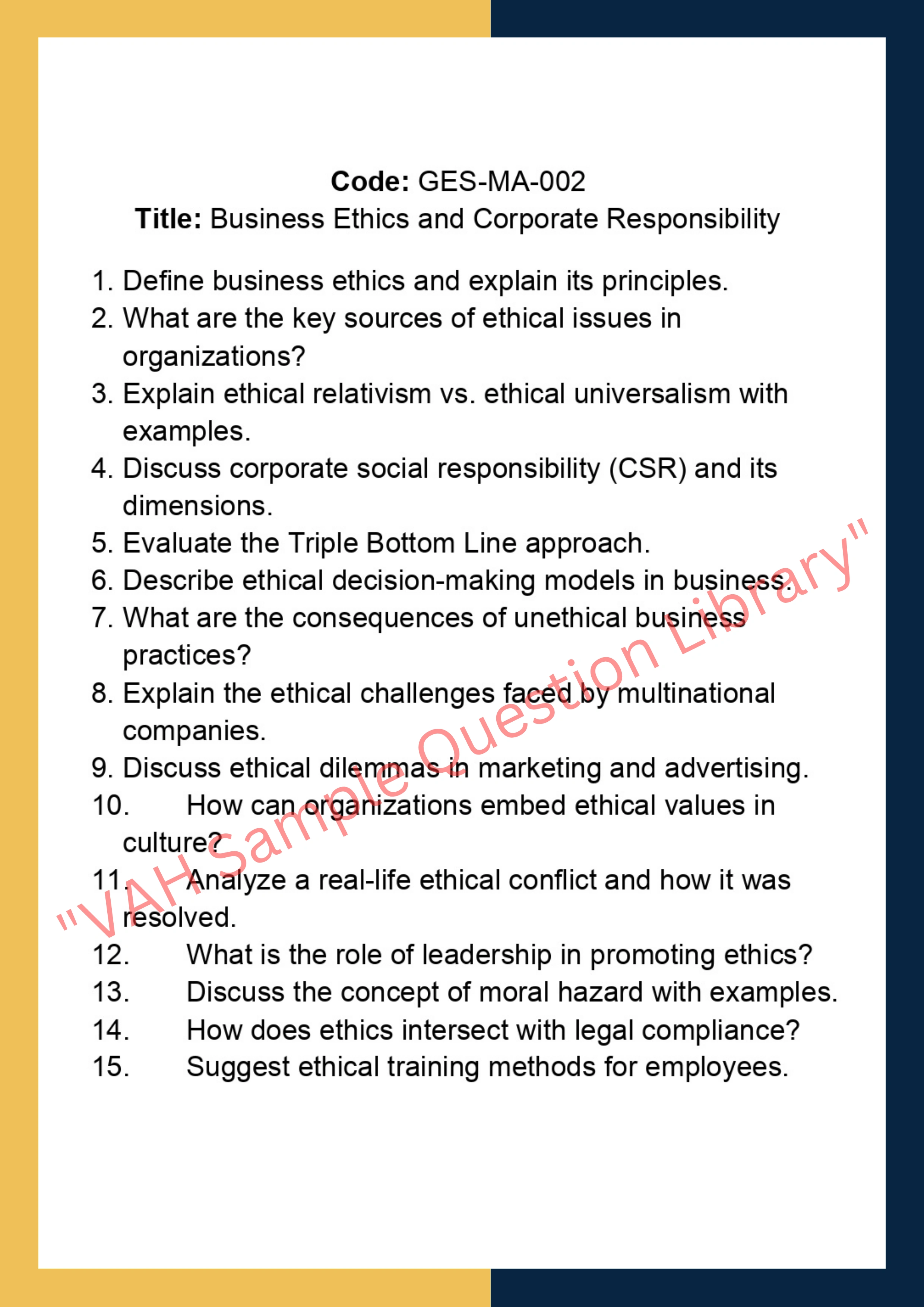 Governance, Ethics, And Sustainability