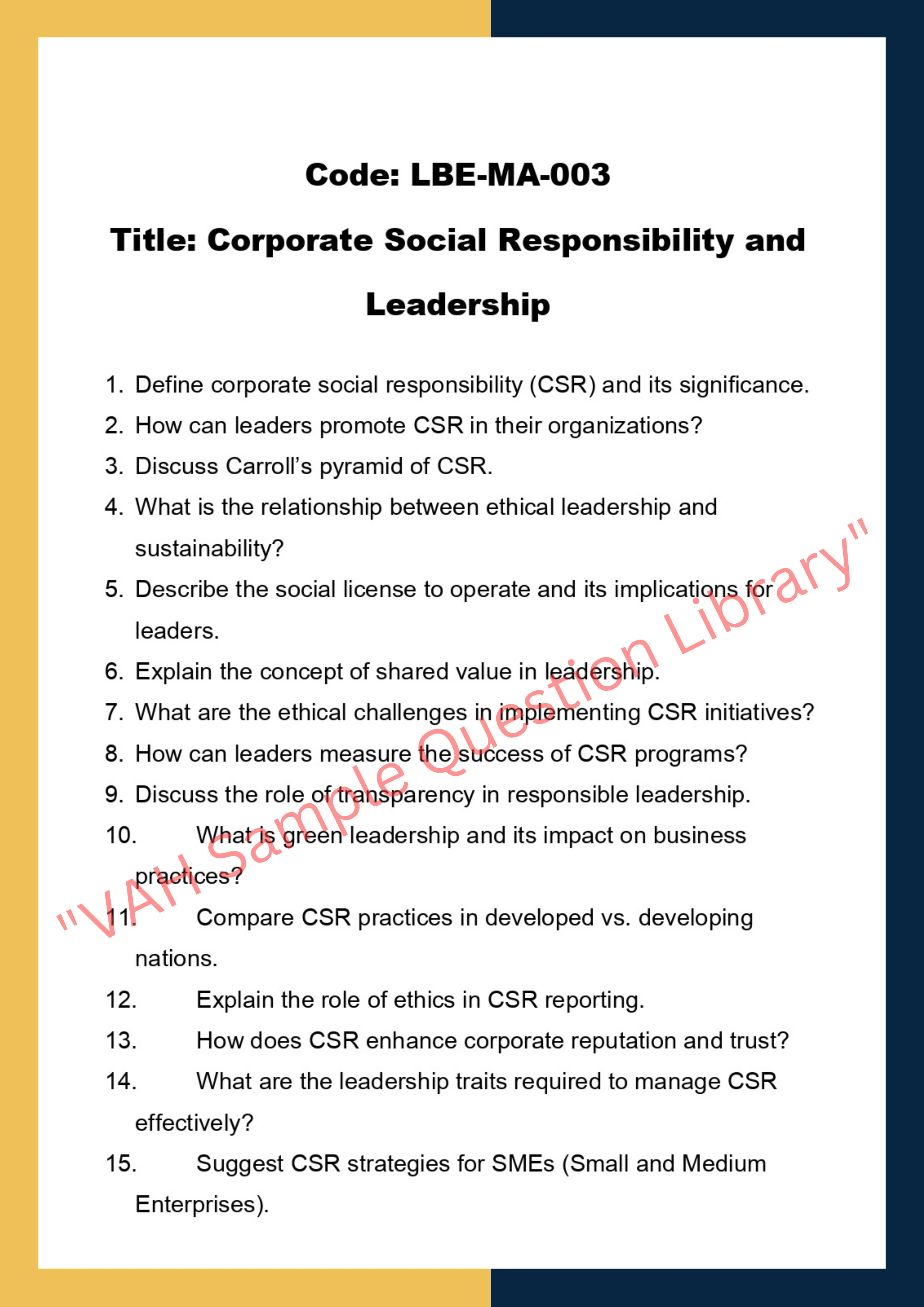 Leadership and Business Ethics