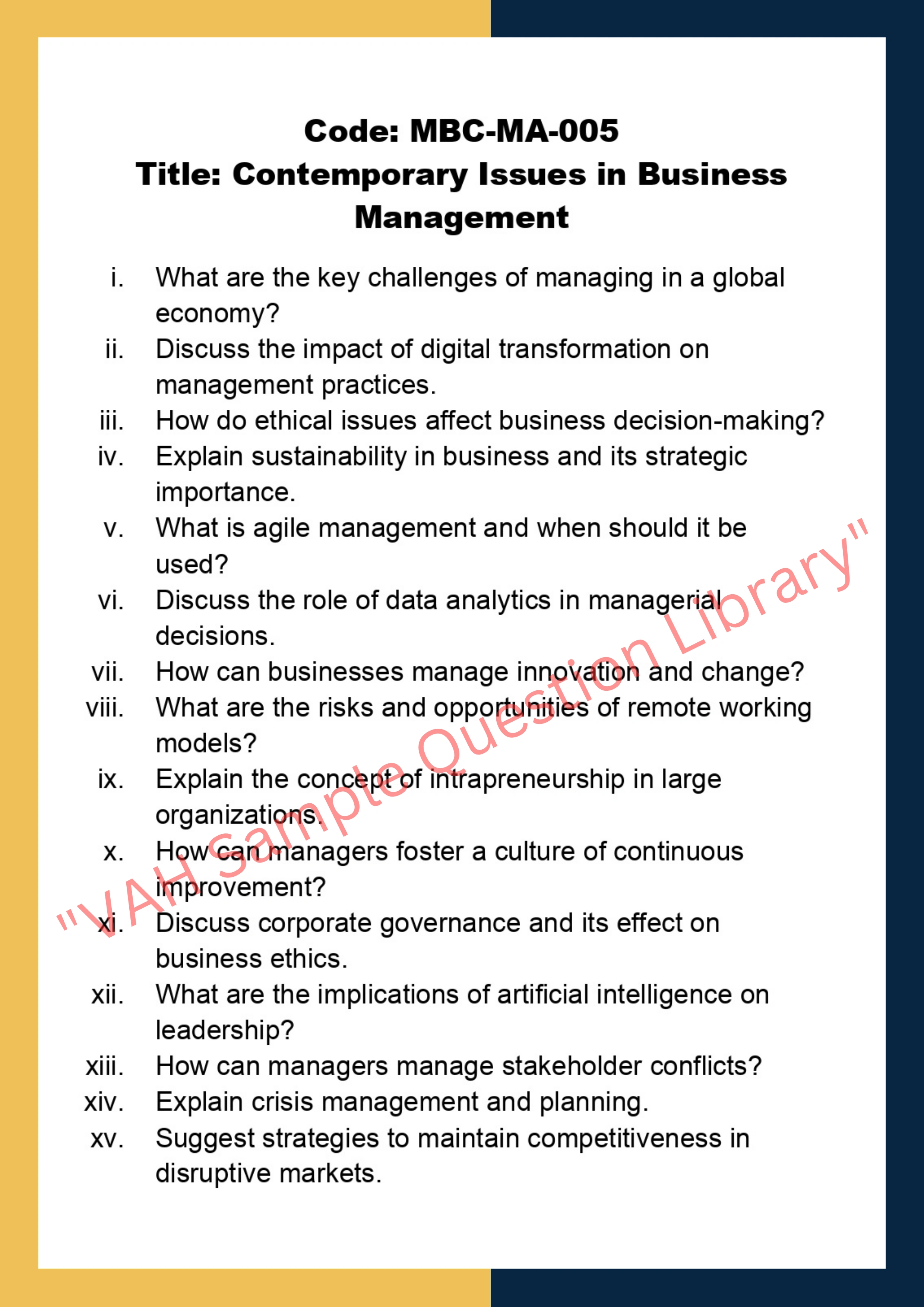 Management in Business Context