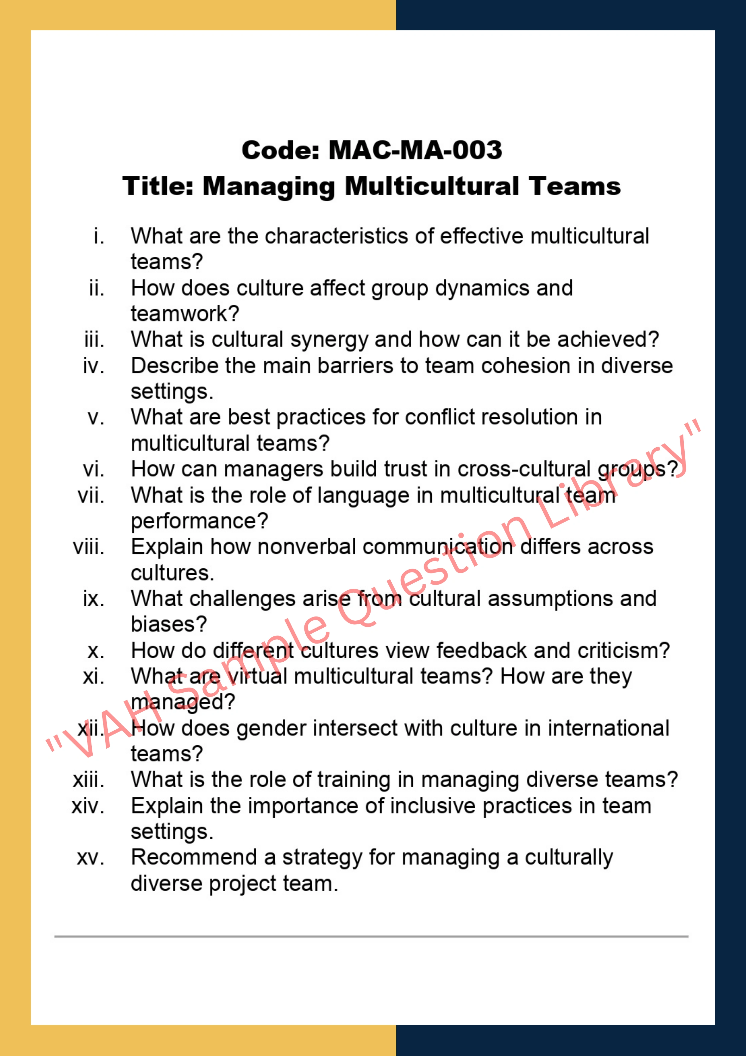 Managing Across culture