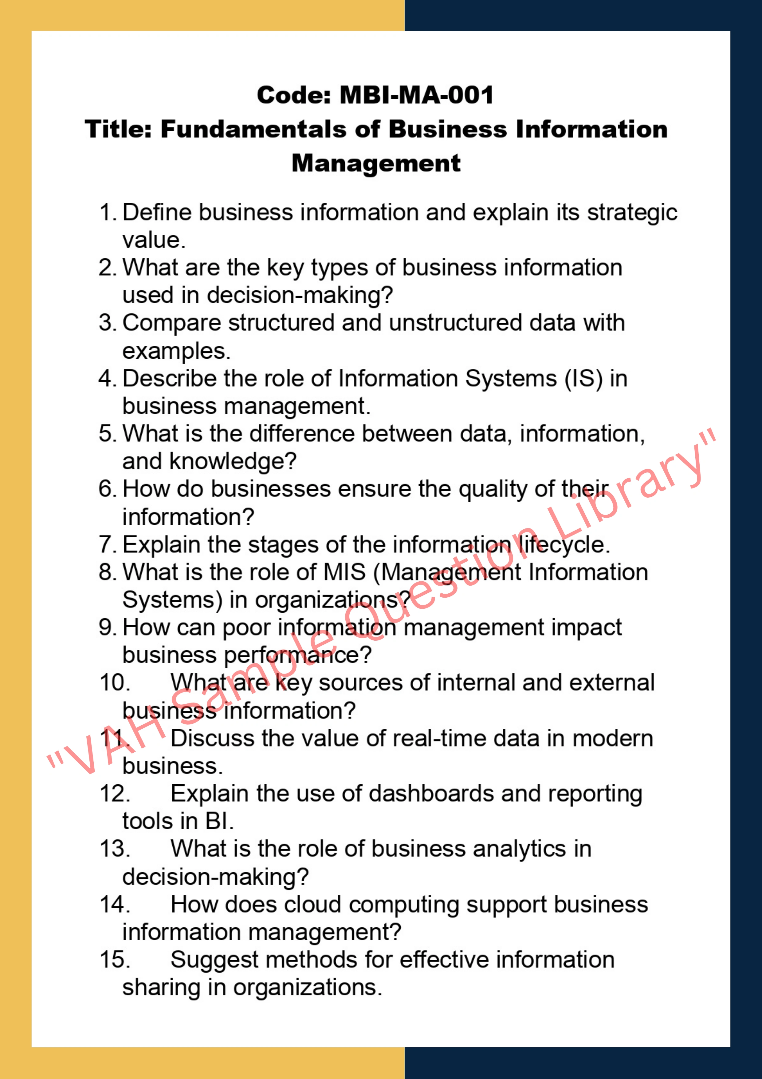 Managing Business Information
