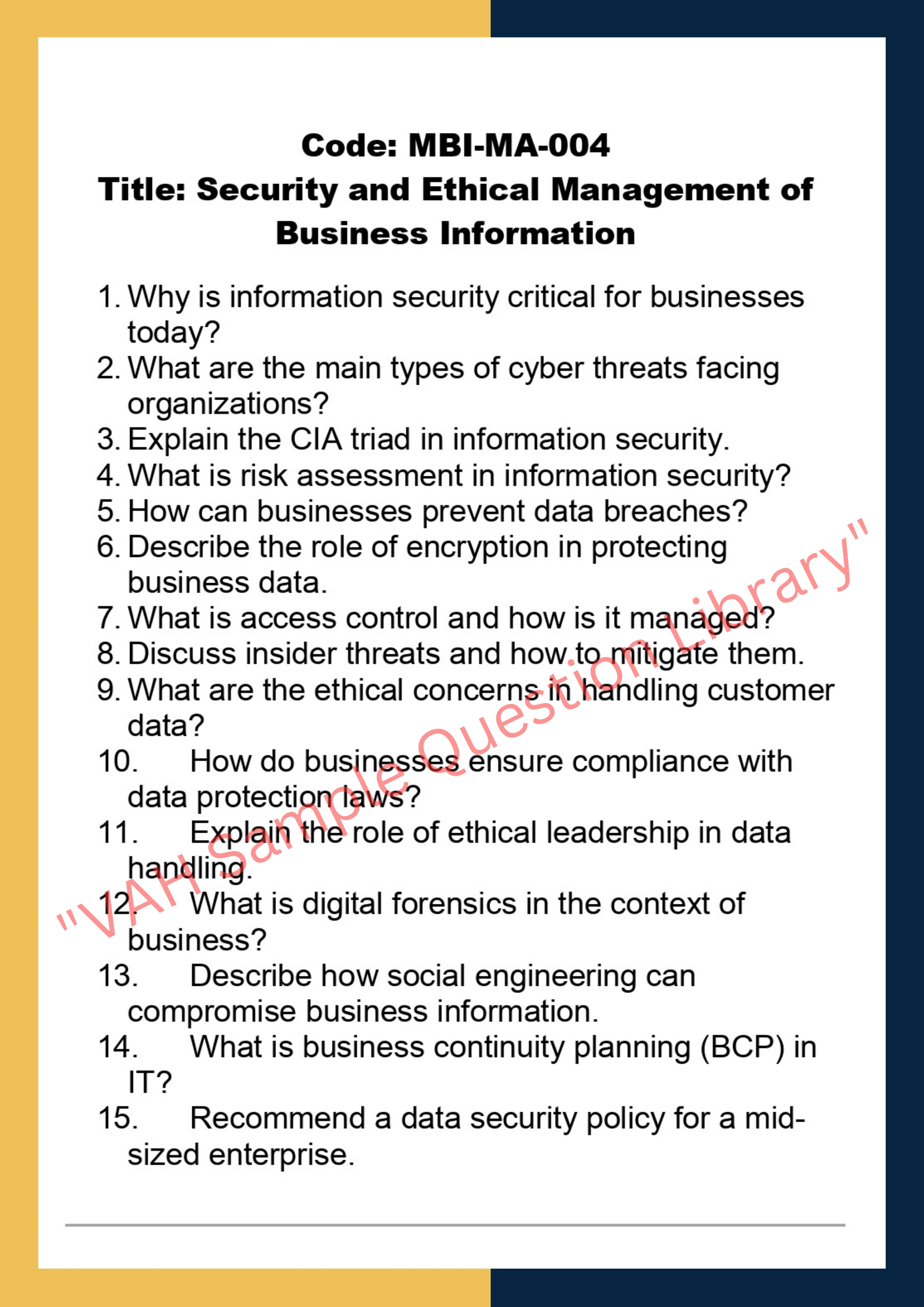Managing Business Information