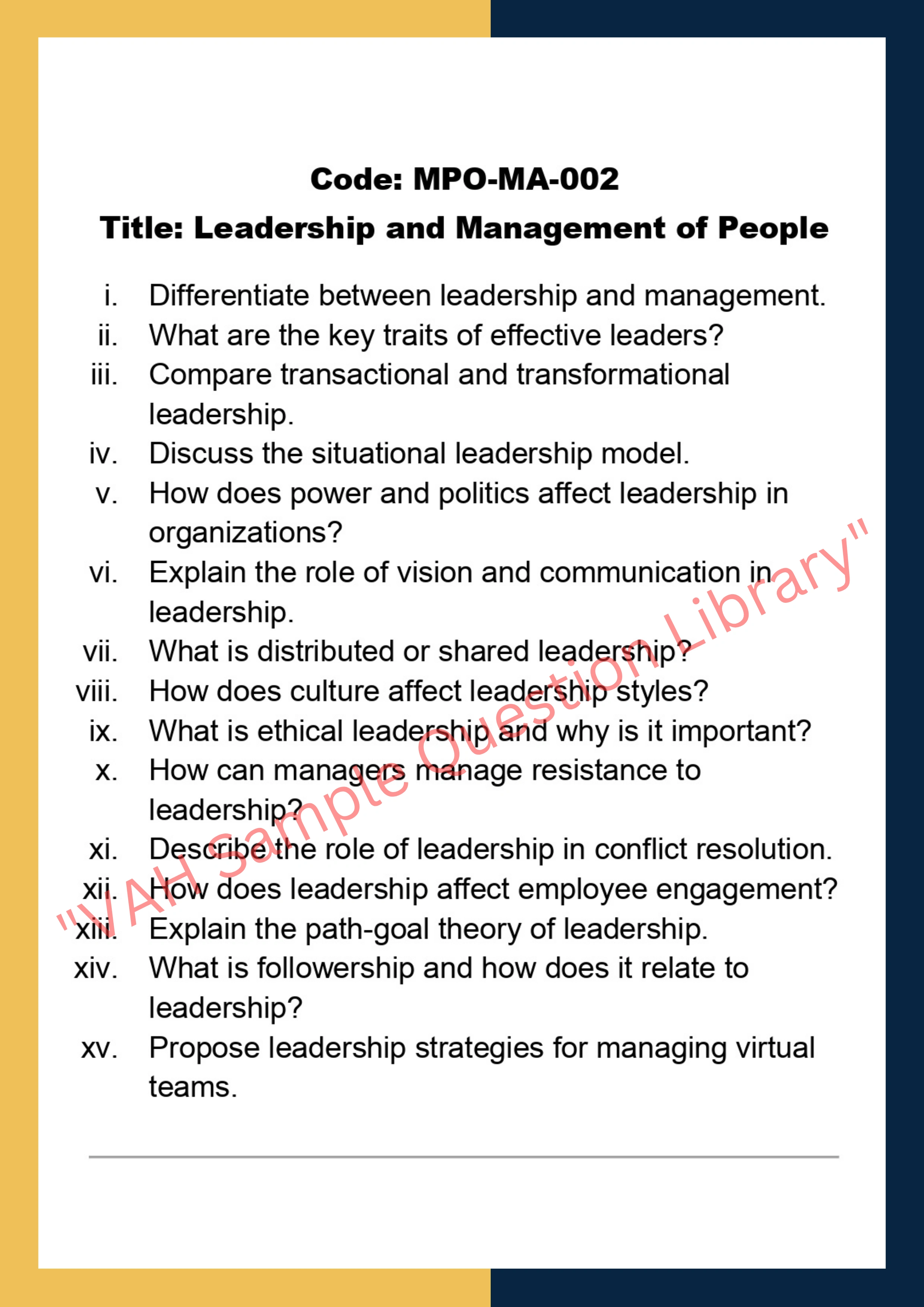 Managing People in Organisation