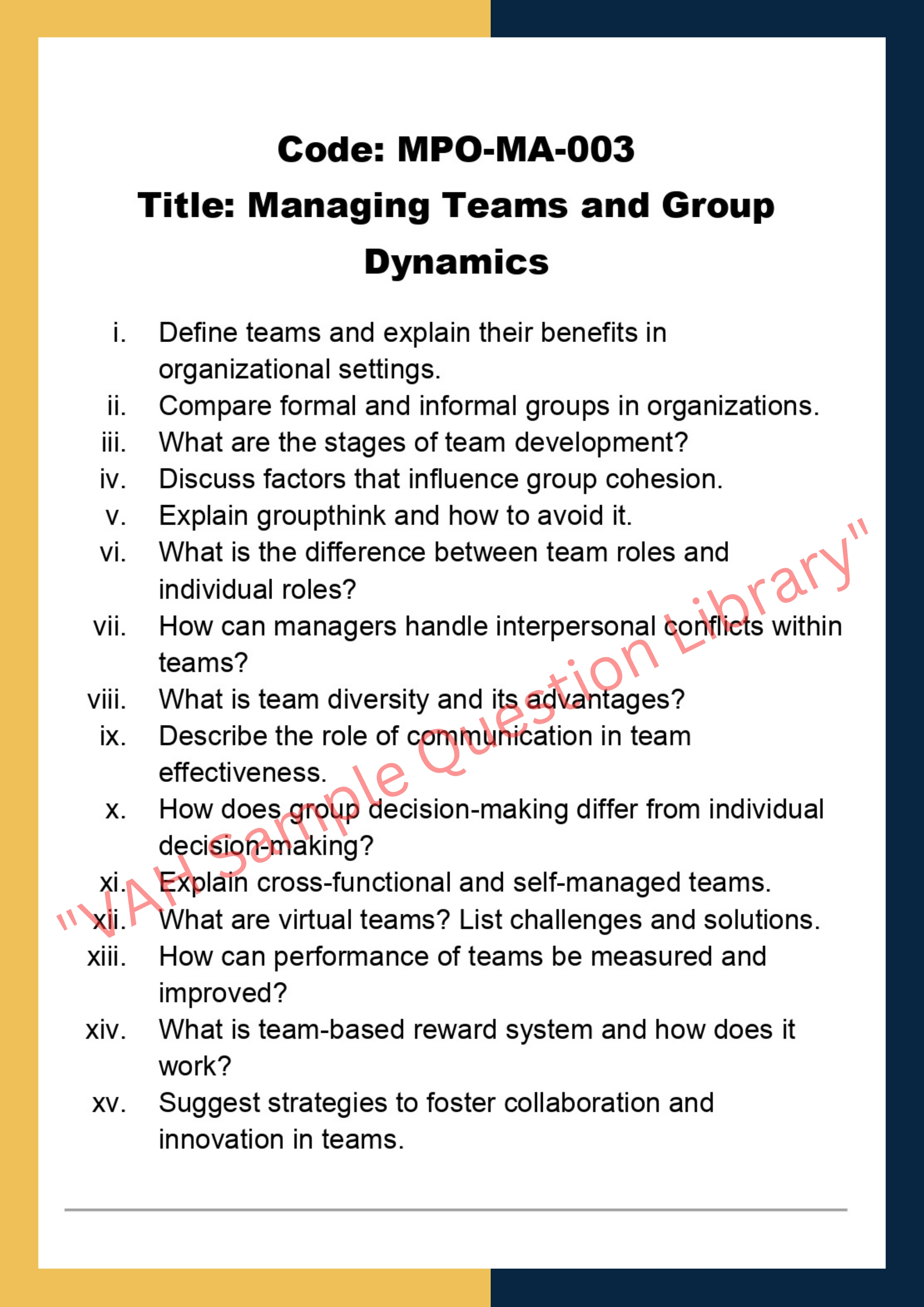 Managing People in Organisation