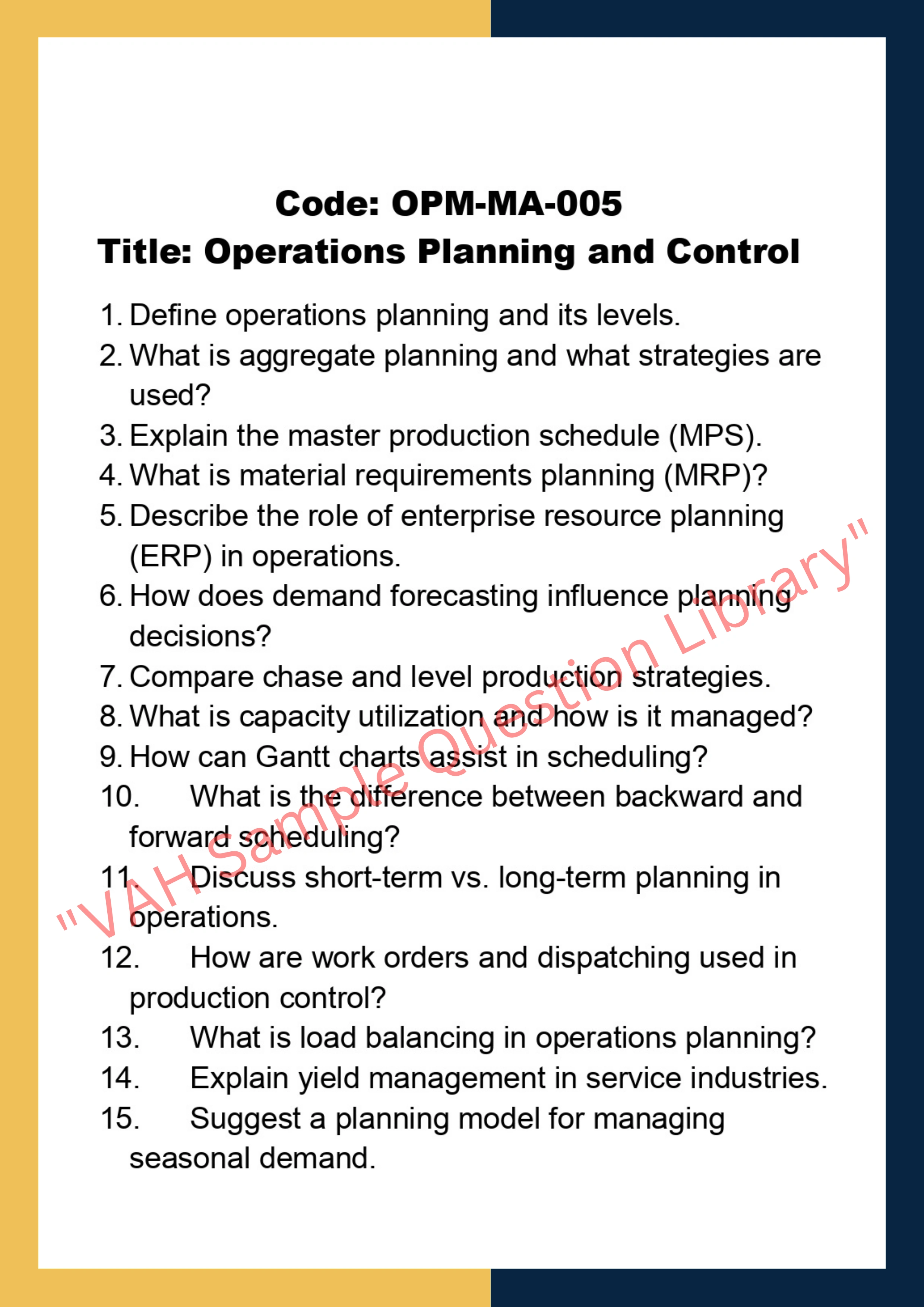 Operations management