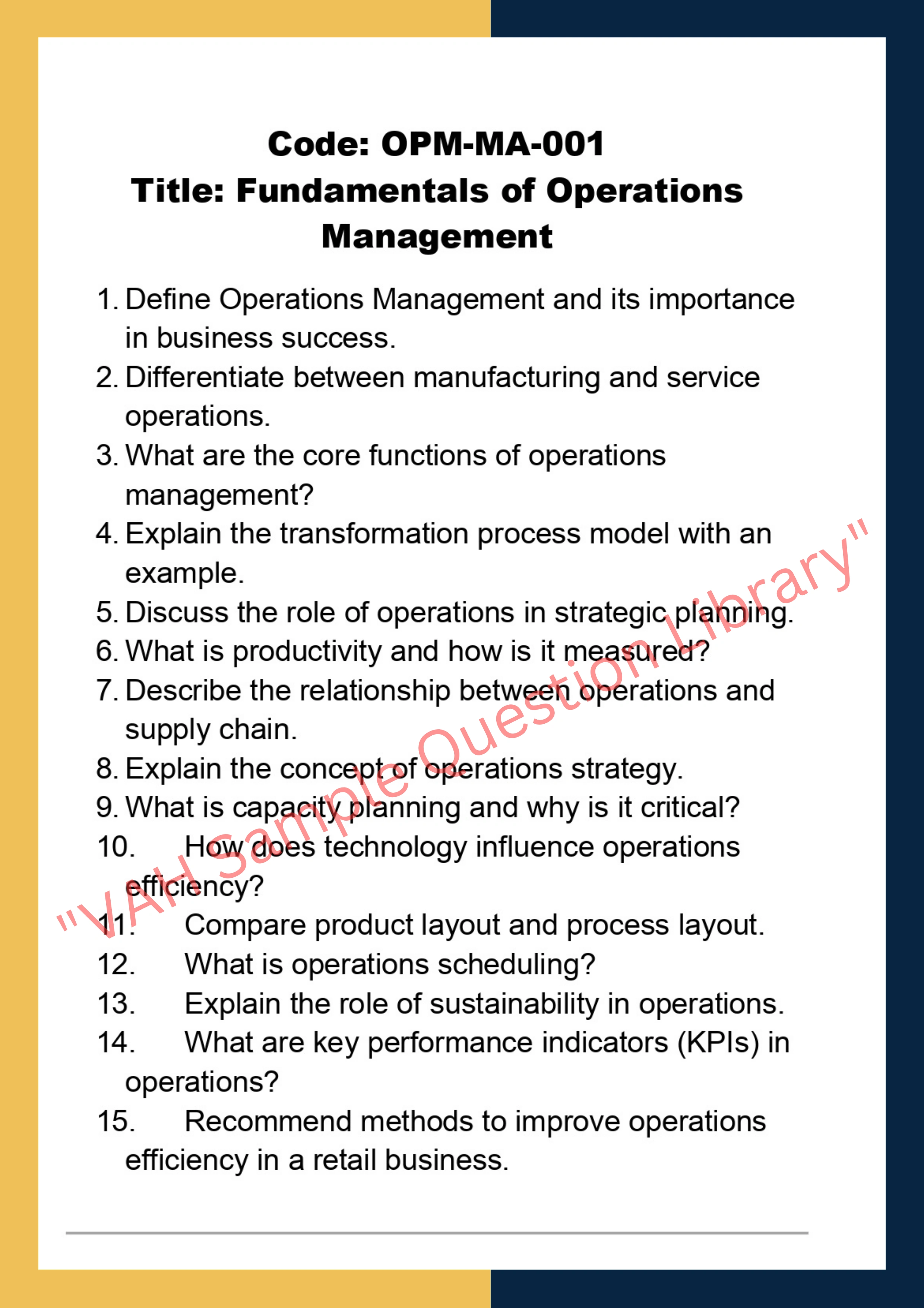 Operations management