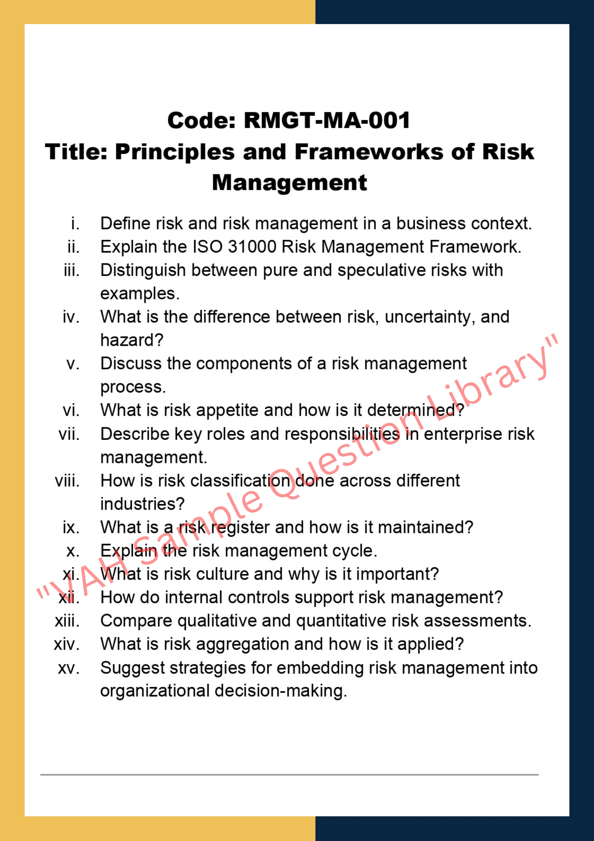 Risk Management