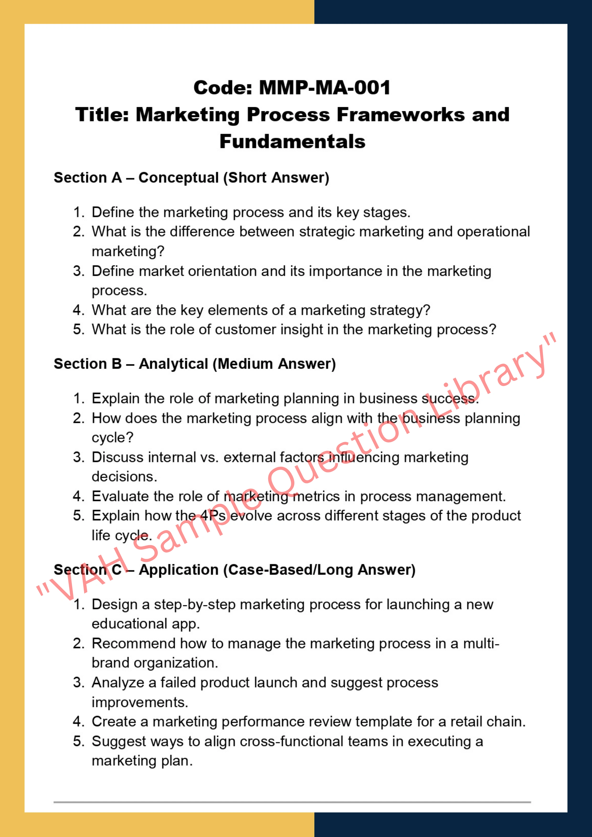 Manage the Marketing Process