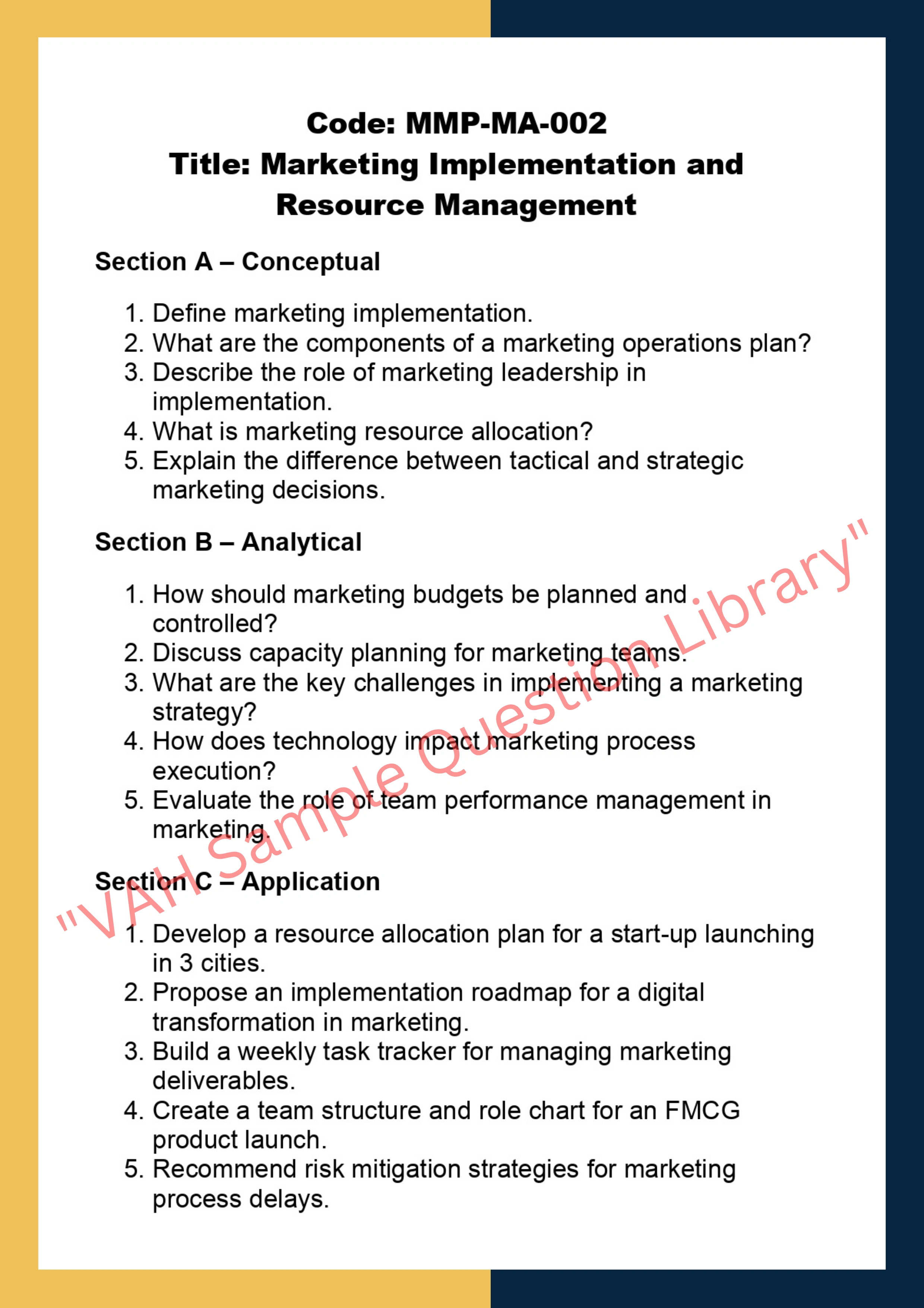 Manage the Marketing Process
