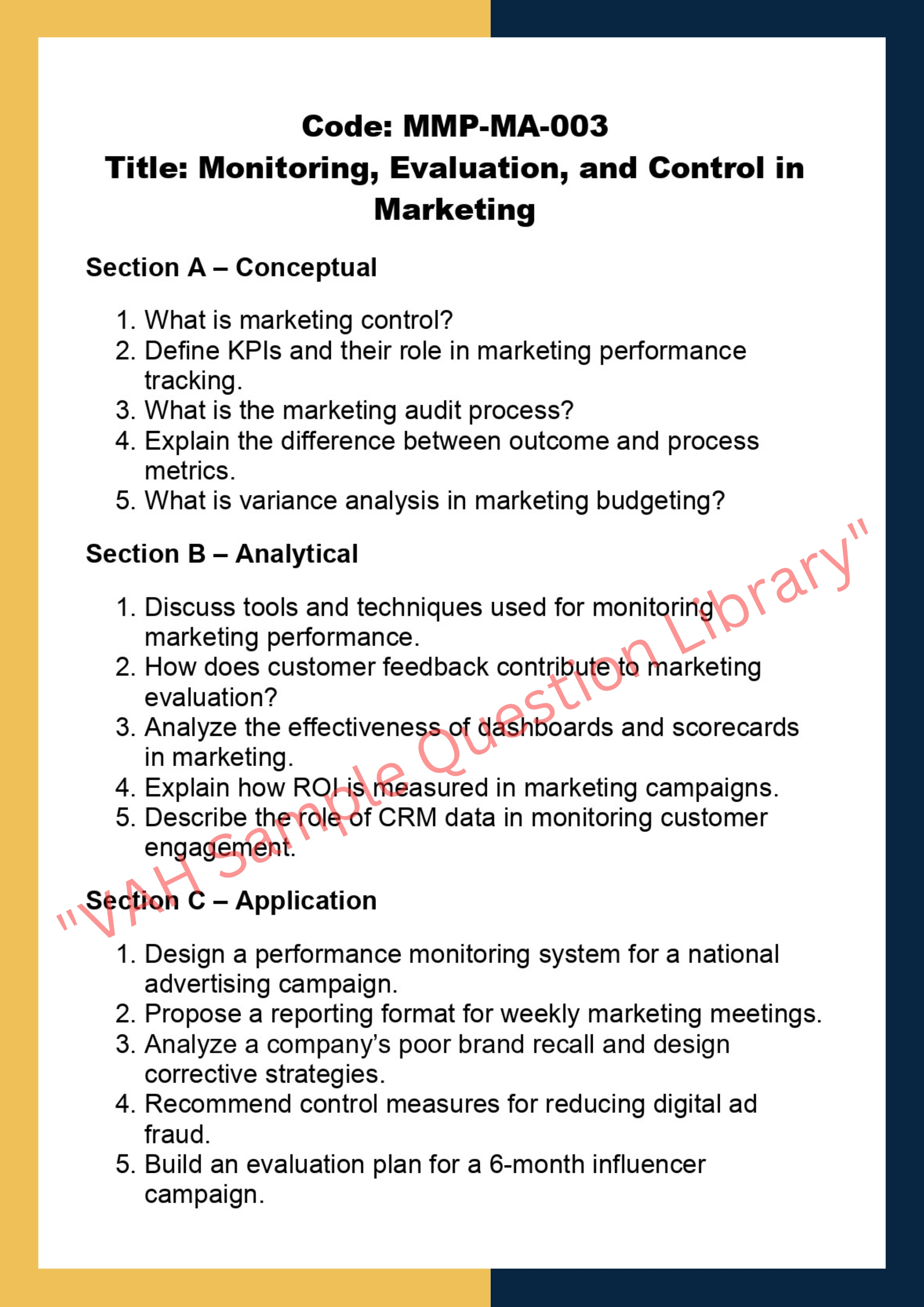 Manage the Marketing Process