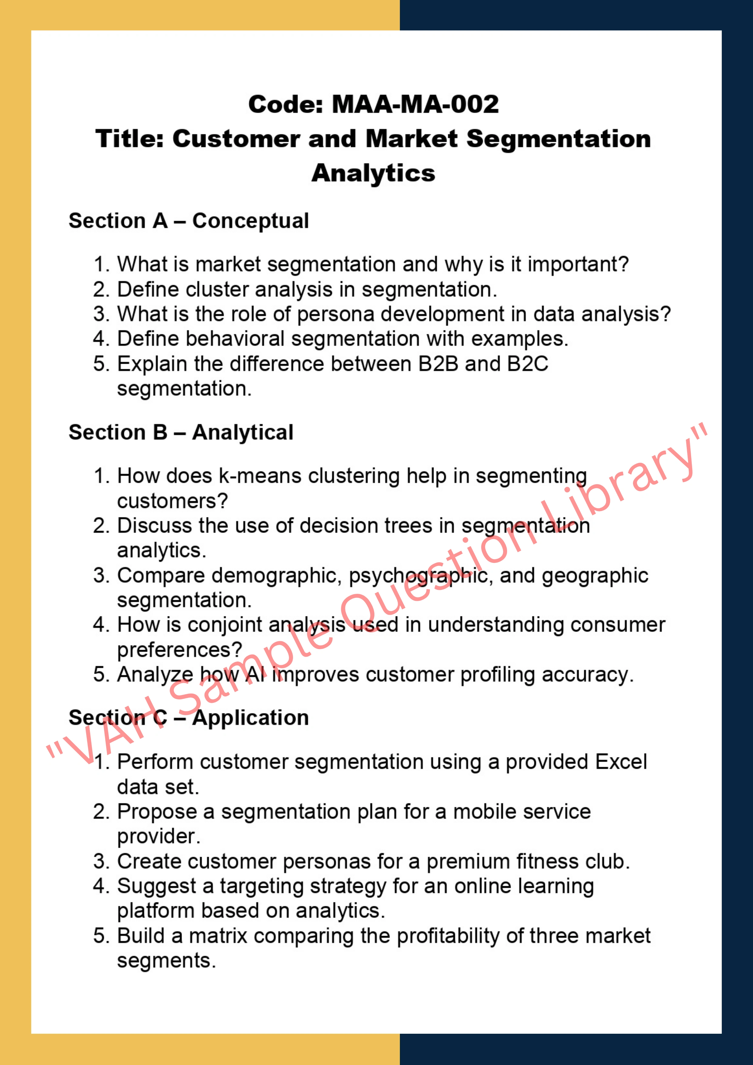 Marketing anaylysis and Analytics