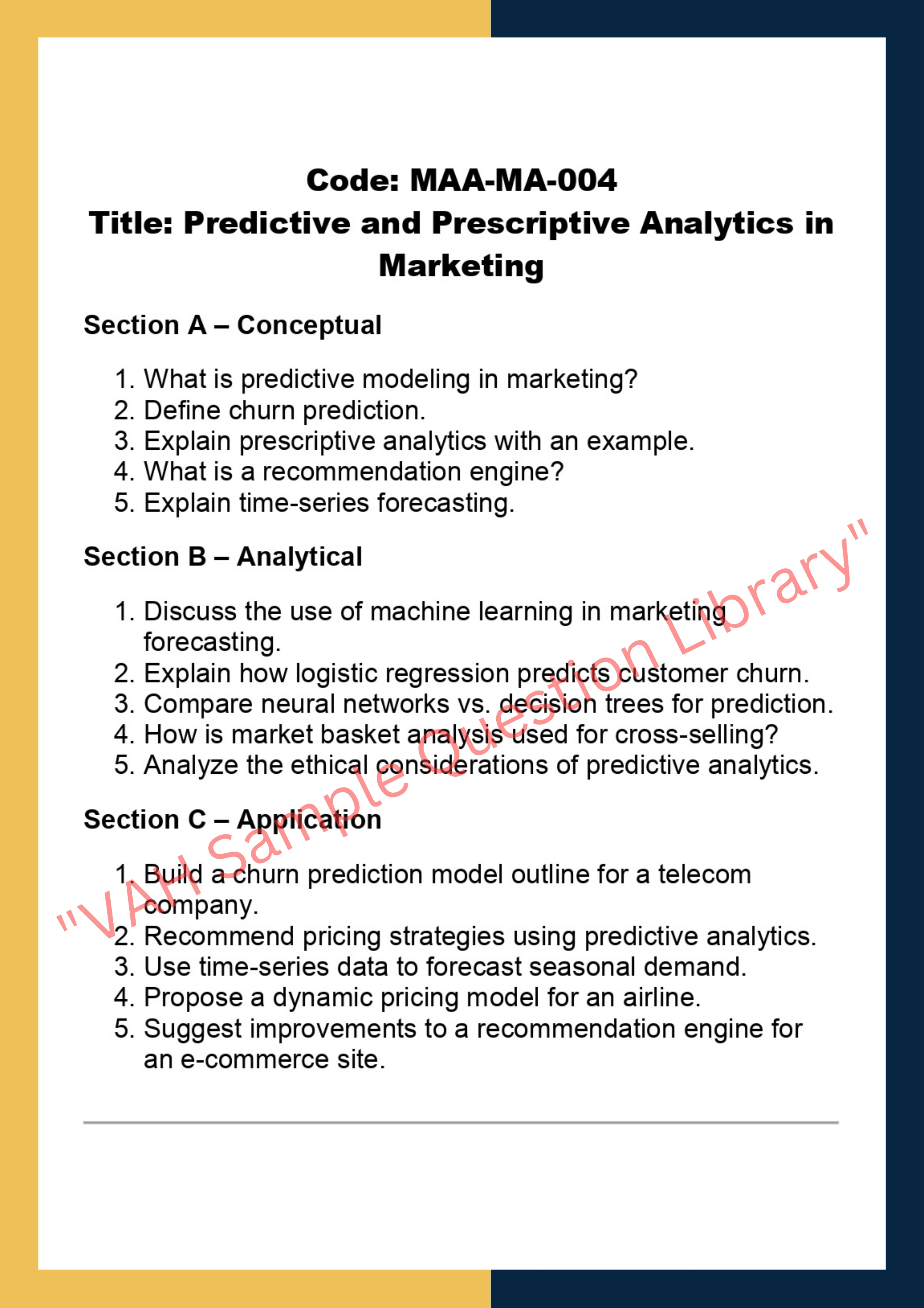 Marketing anaylysis and Analytics