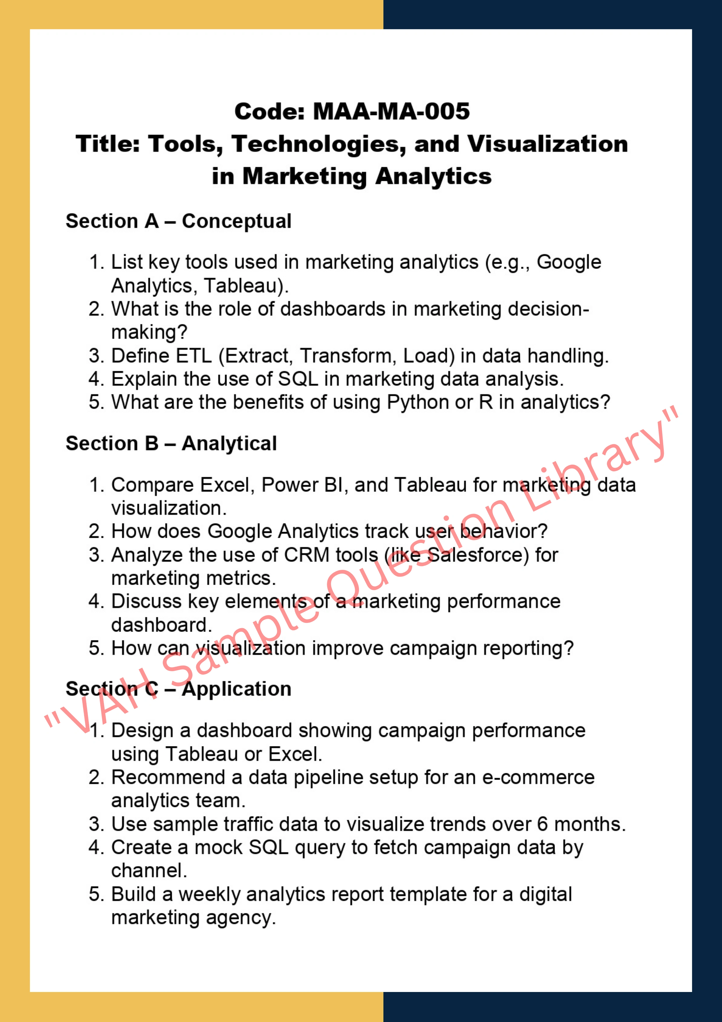 Marketing anaylysis and Analytics