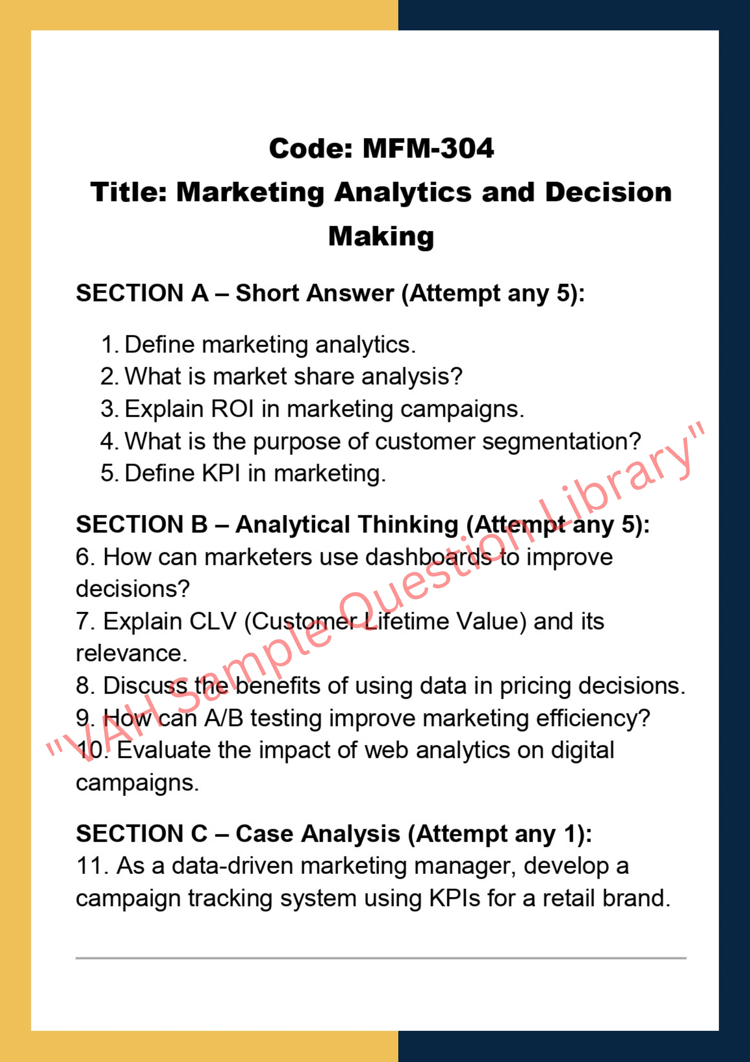 Marketing for managers