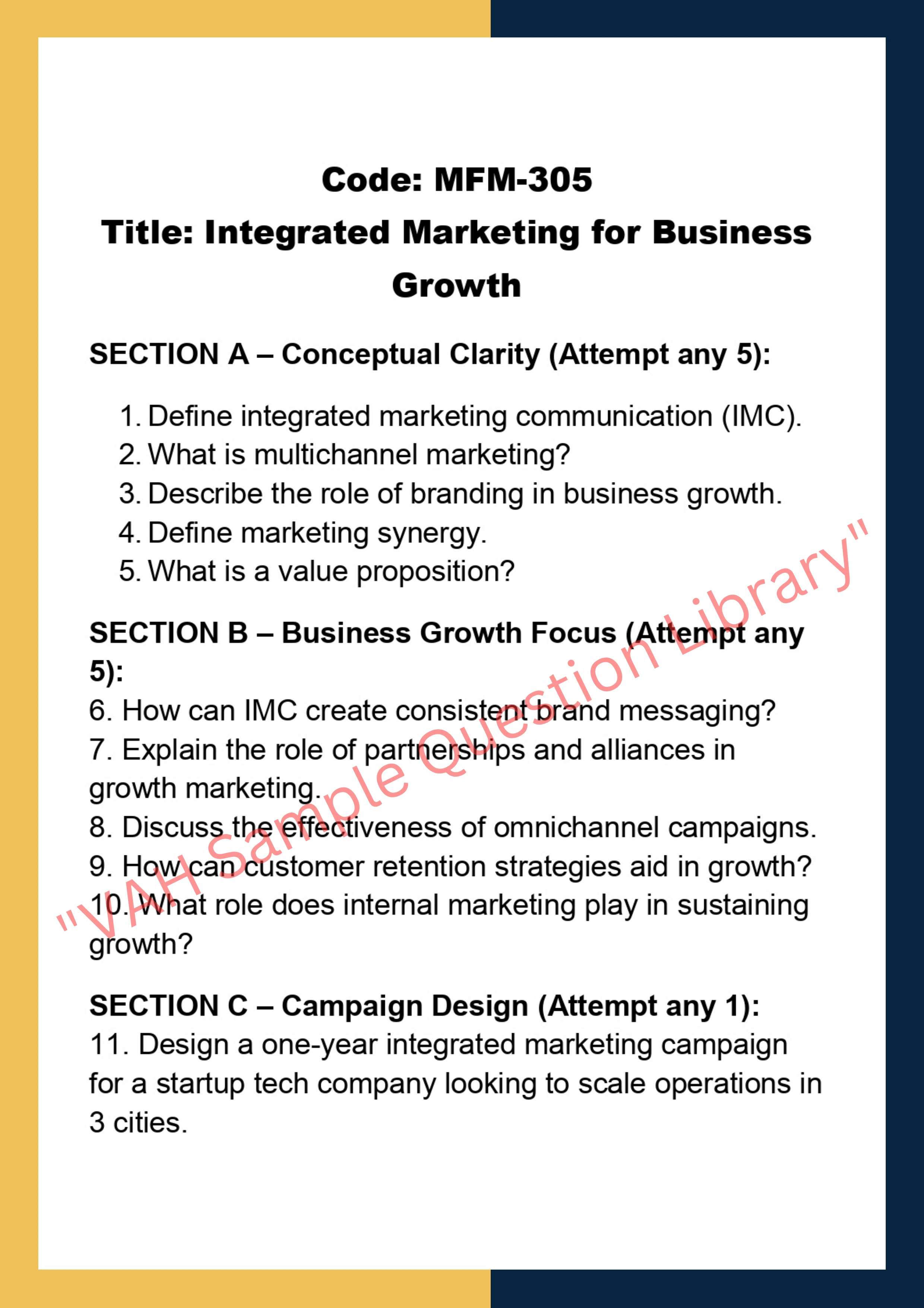 Marketing for managers