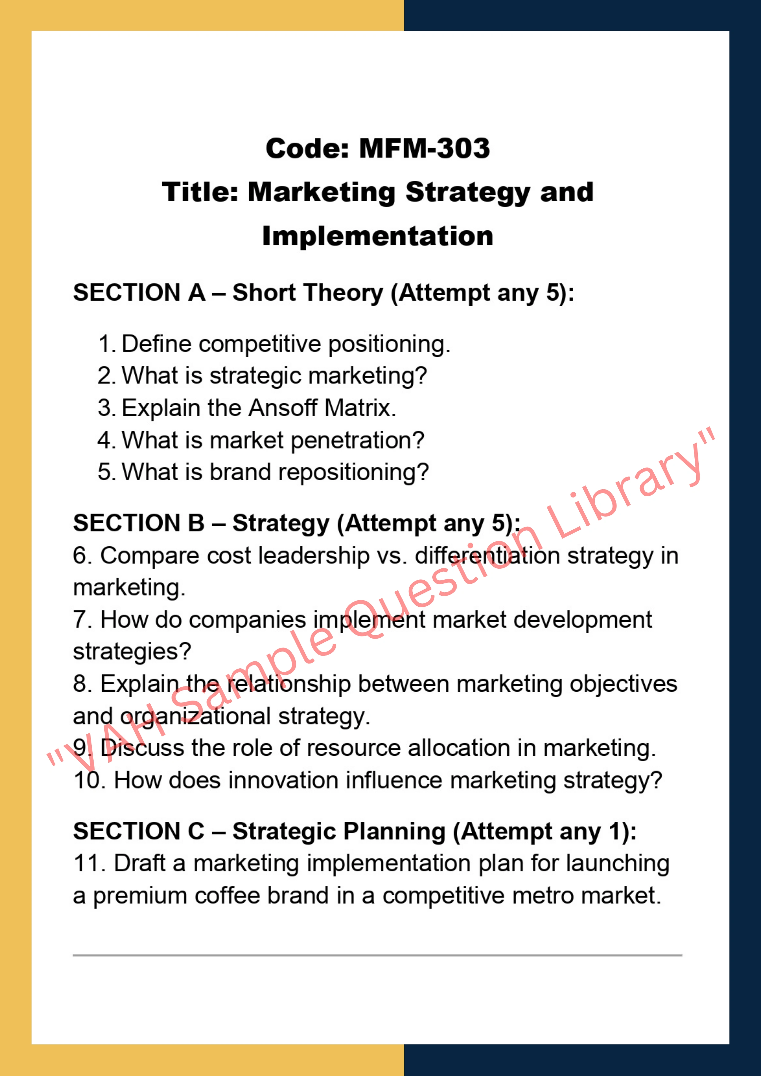 Marketing for managers