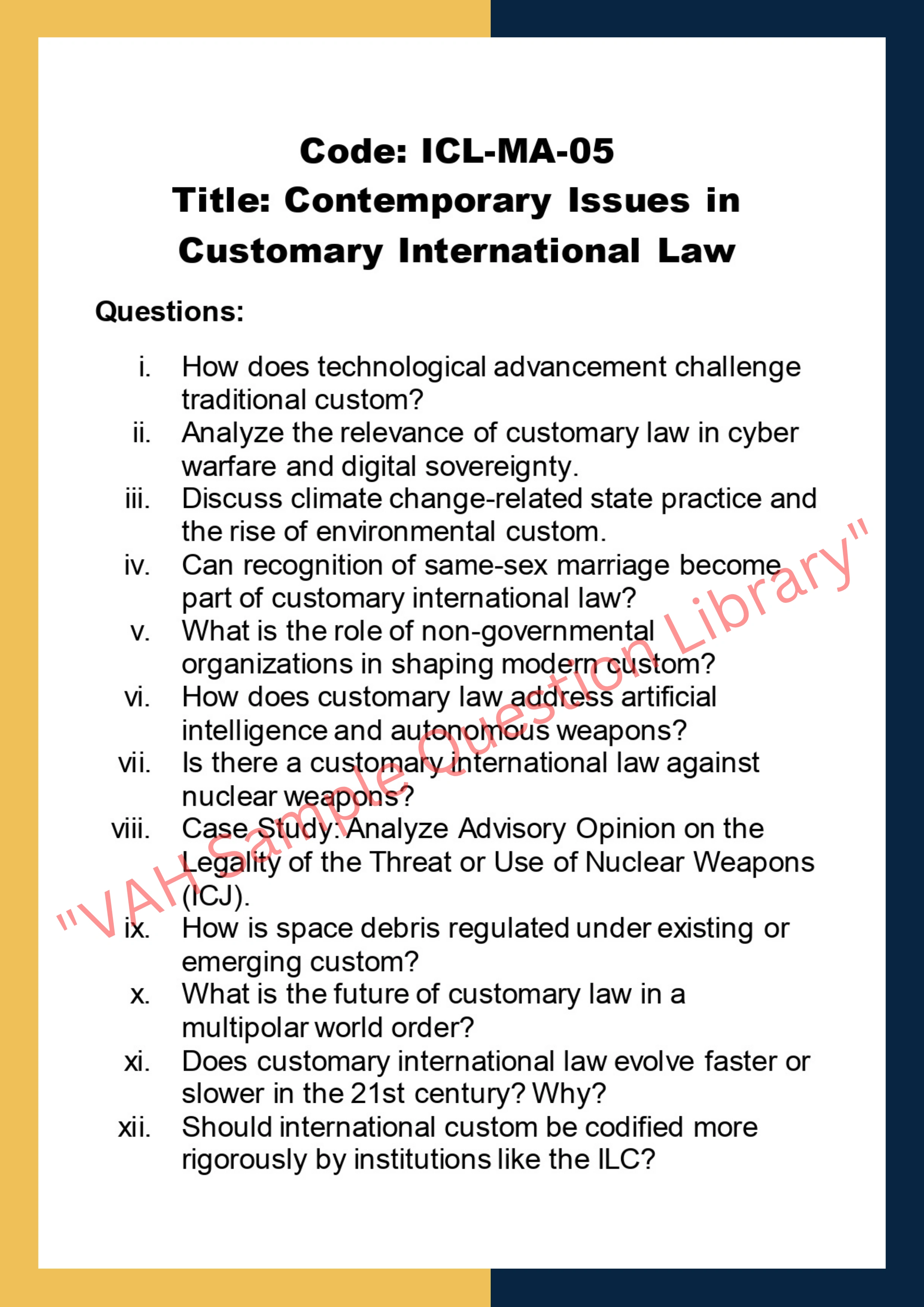 International custom law