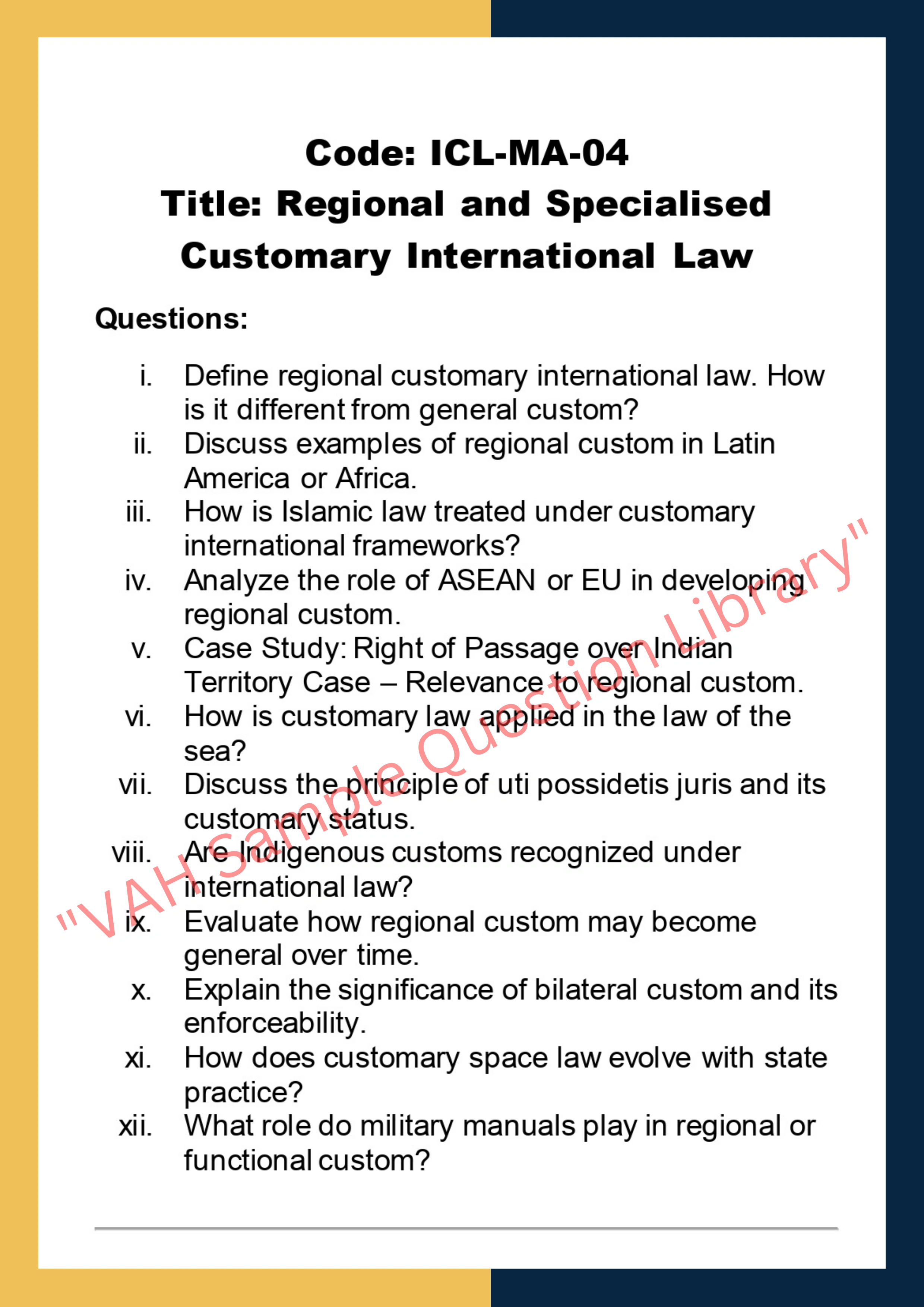 International custom law