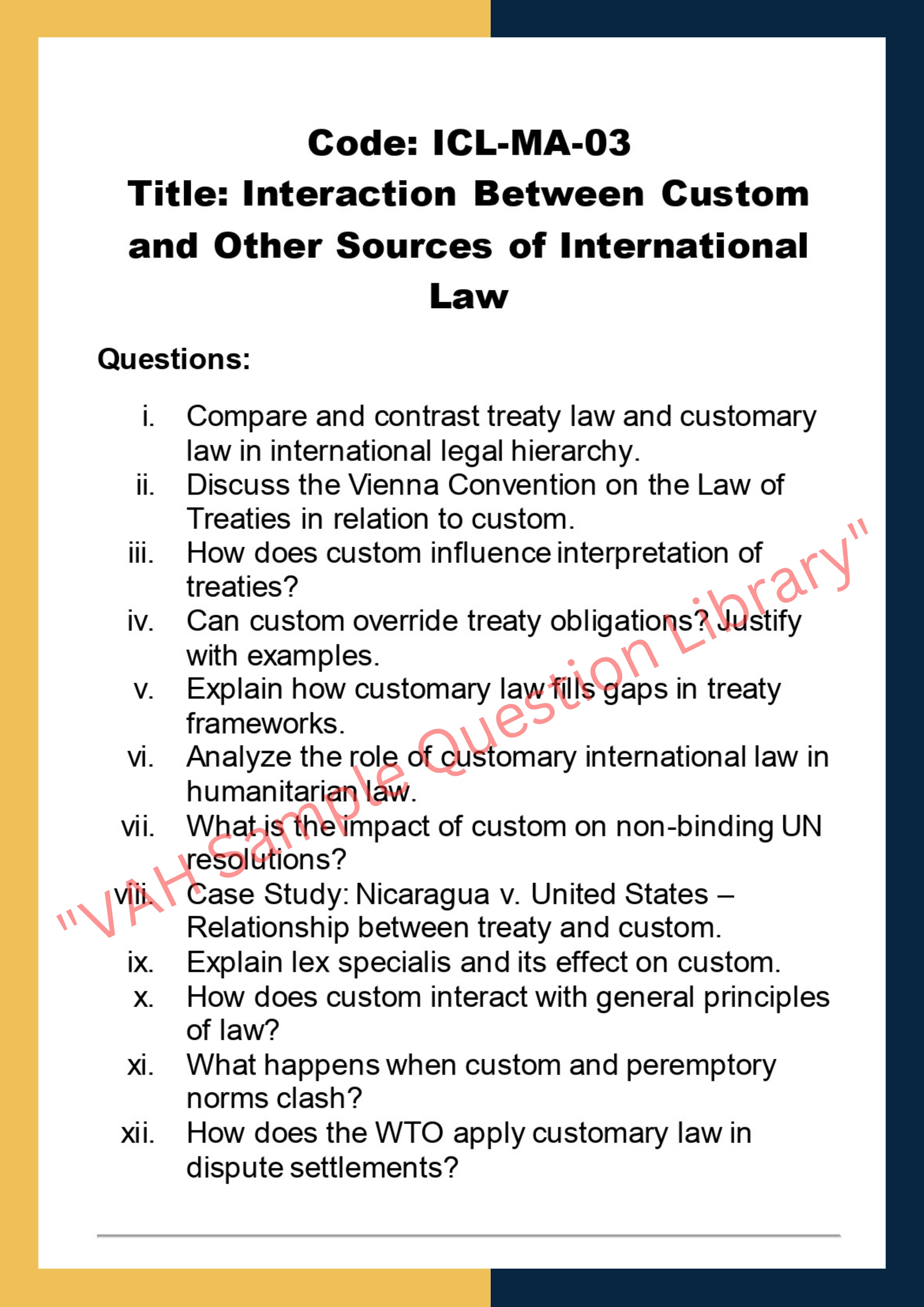 International custom law