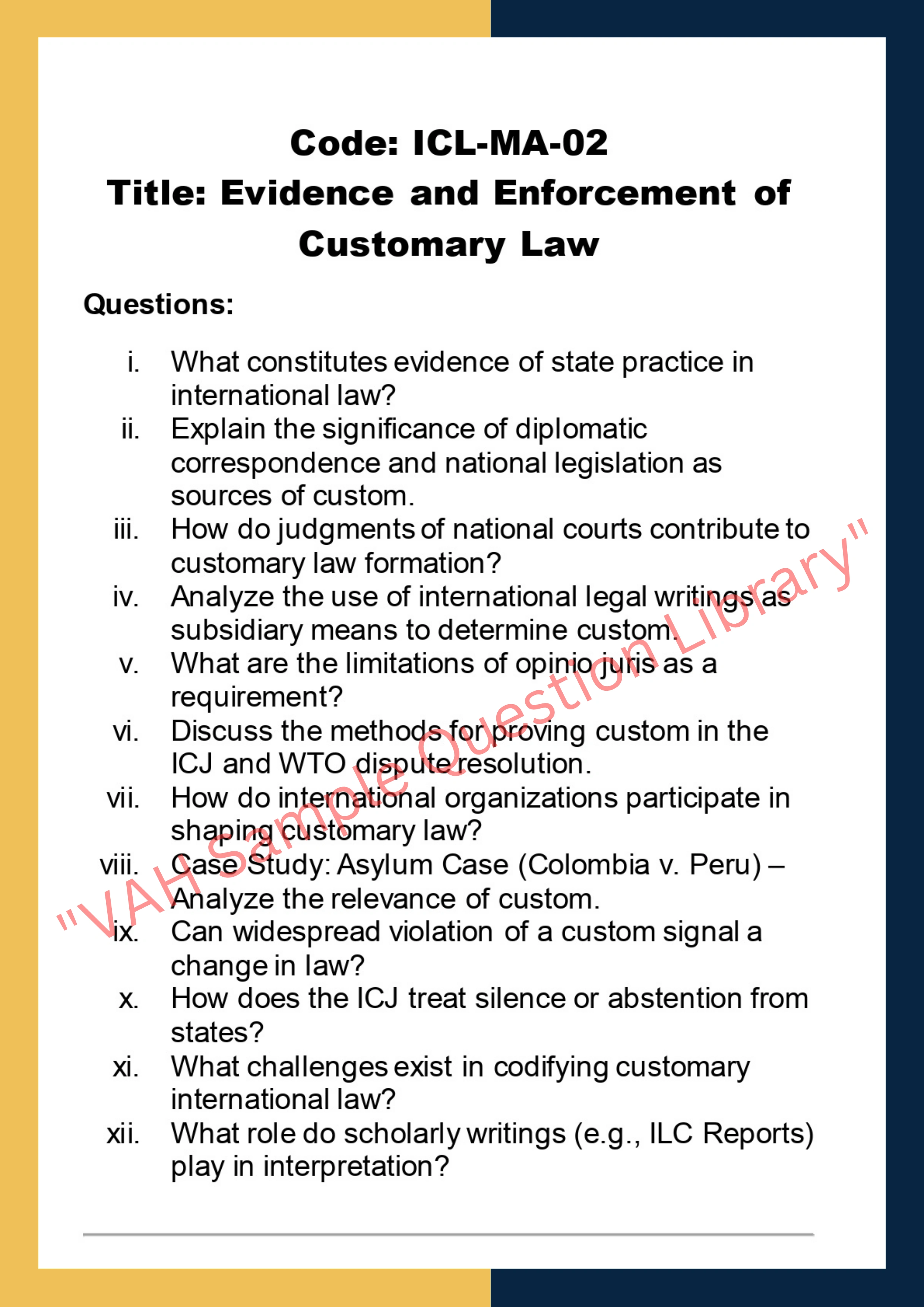 International custom law