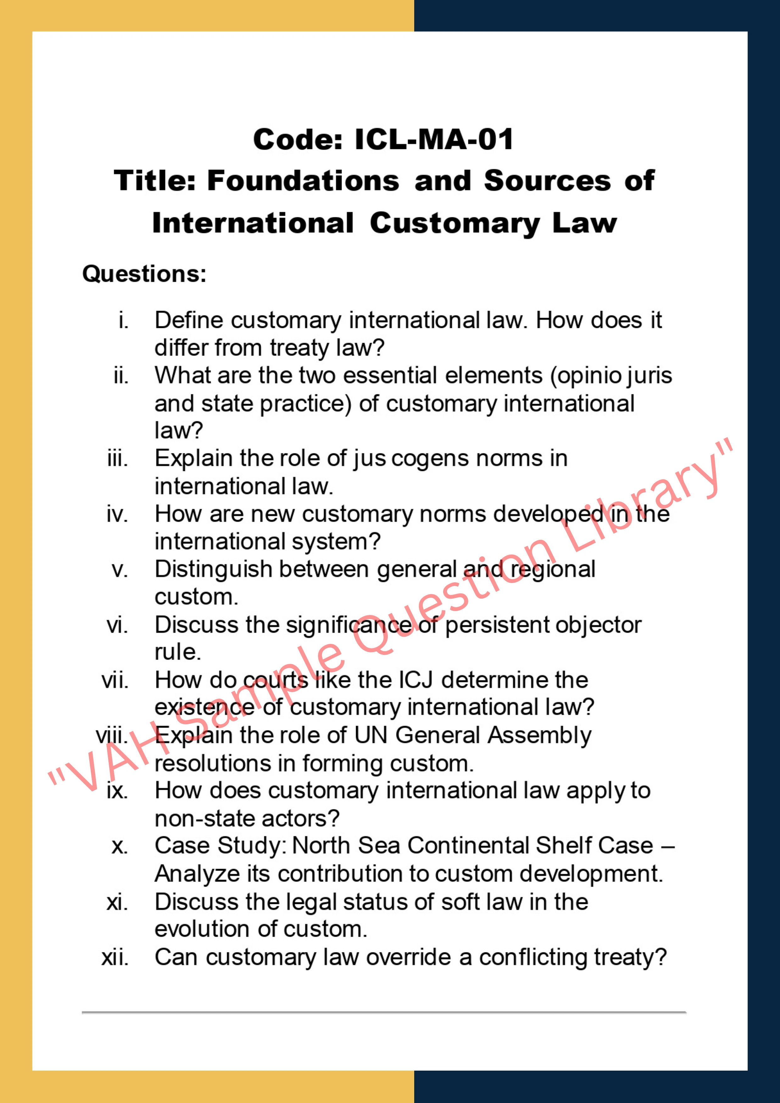 International custom law