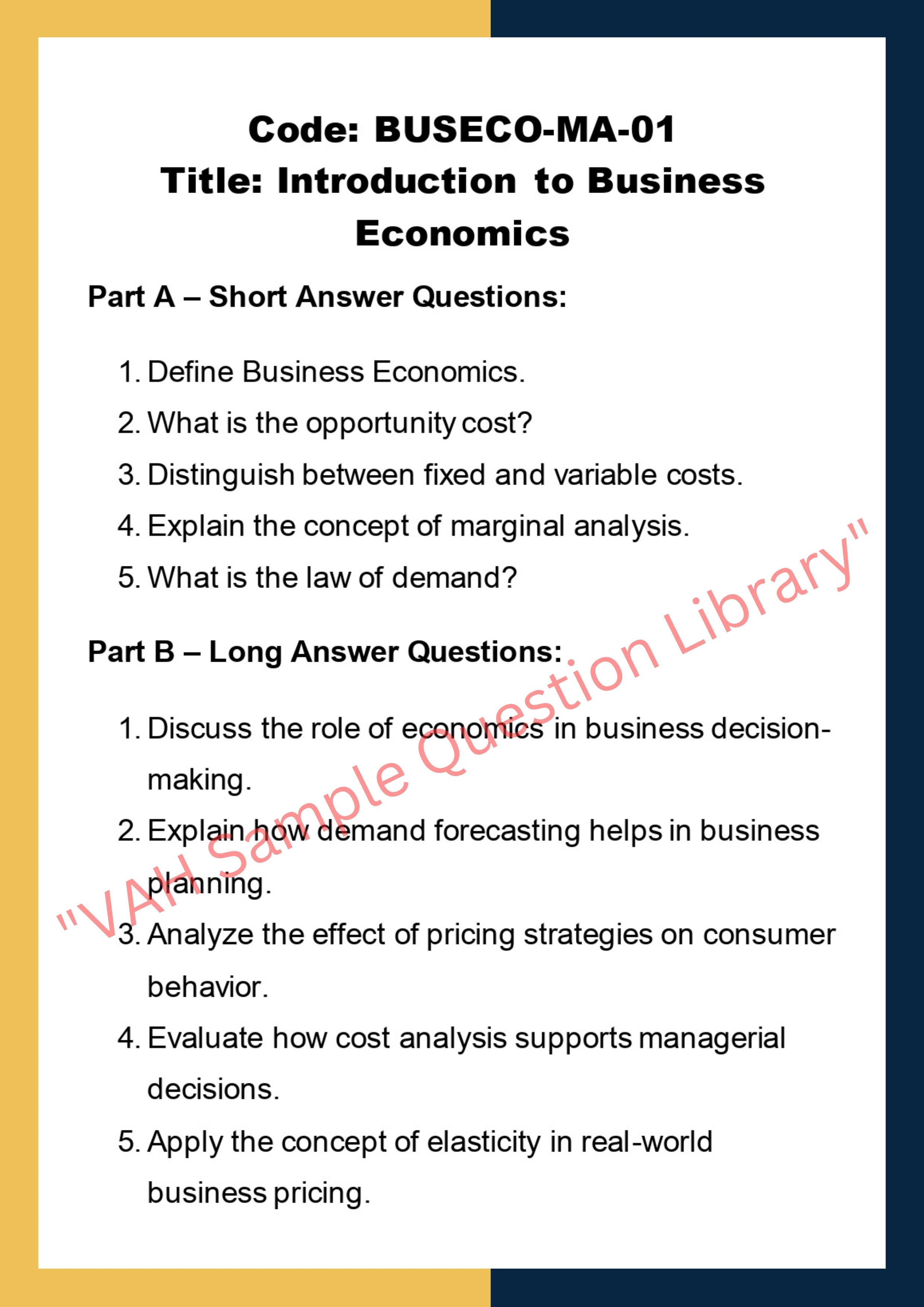 Business economics