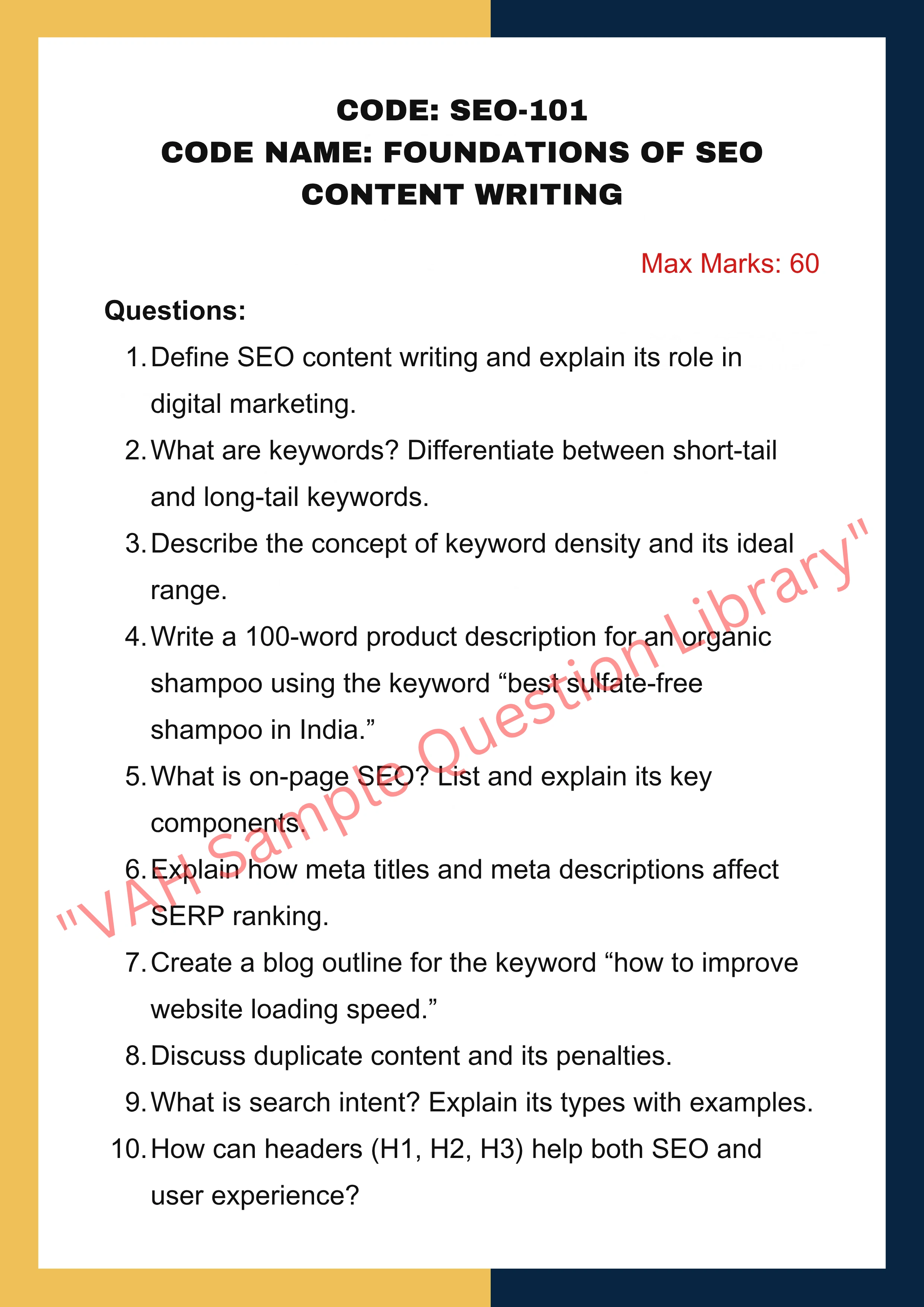 Seo optimized content