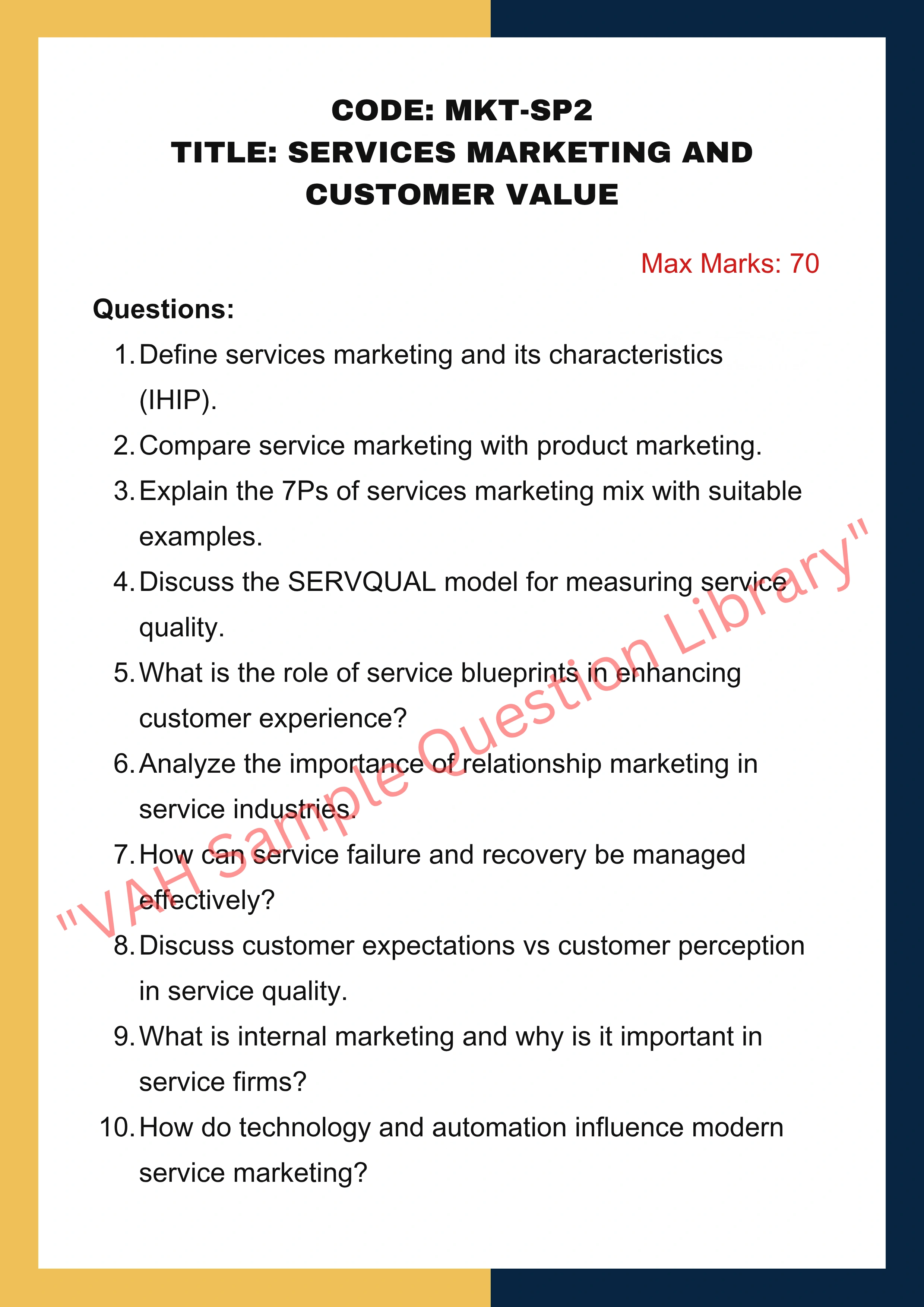 Marketing concepts Services