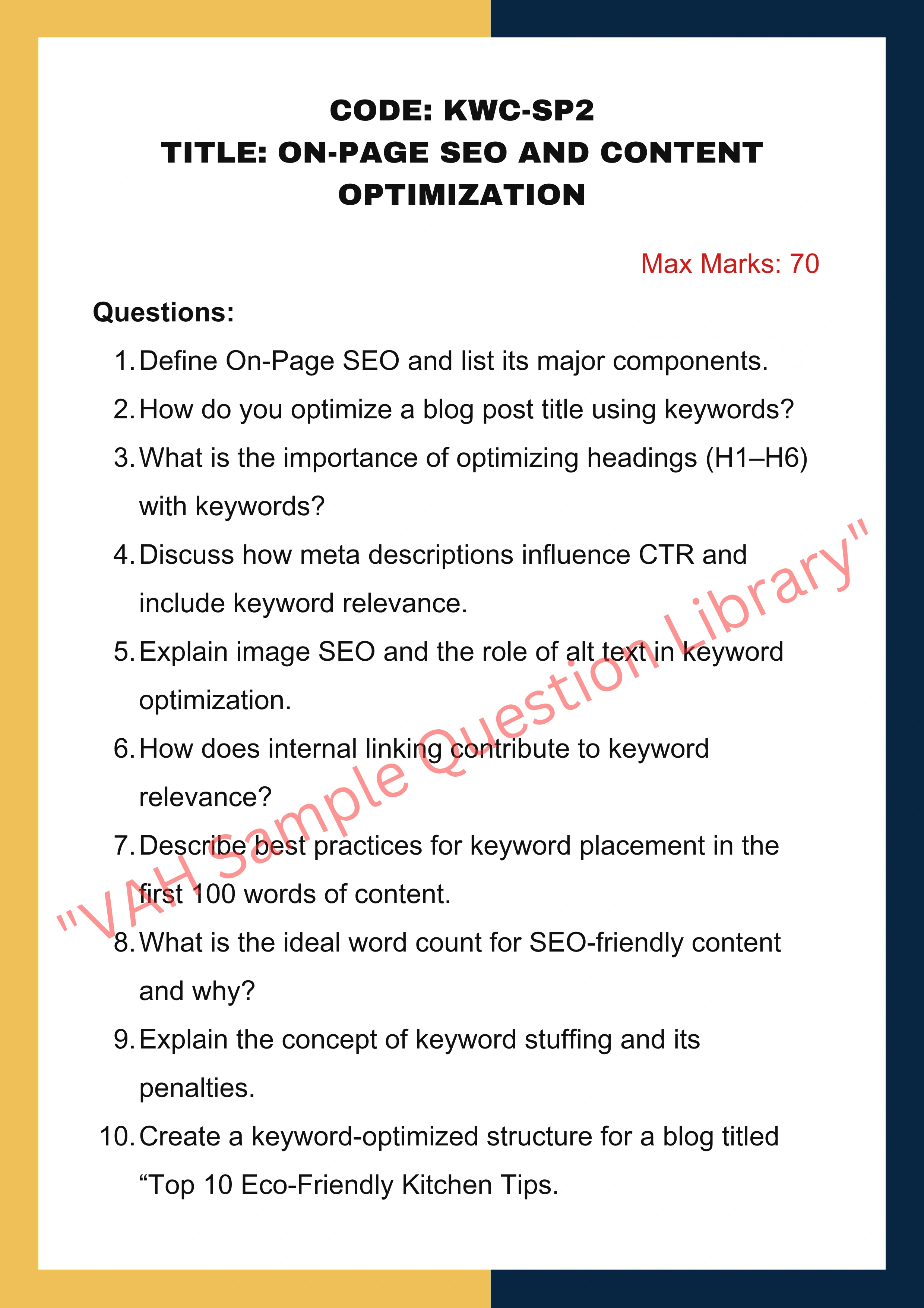 Keyword based content