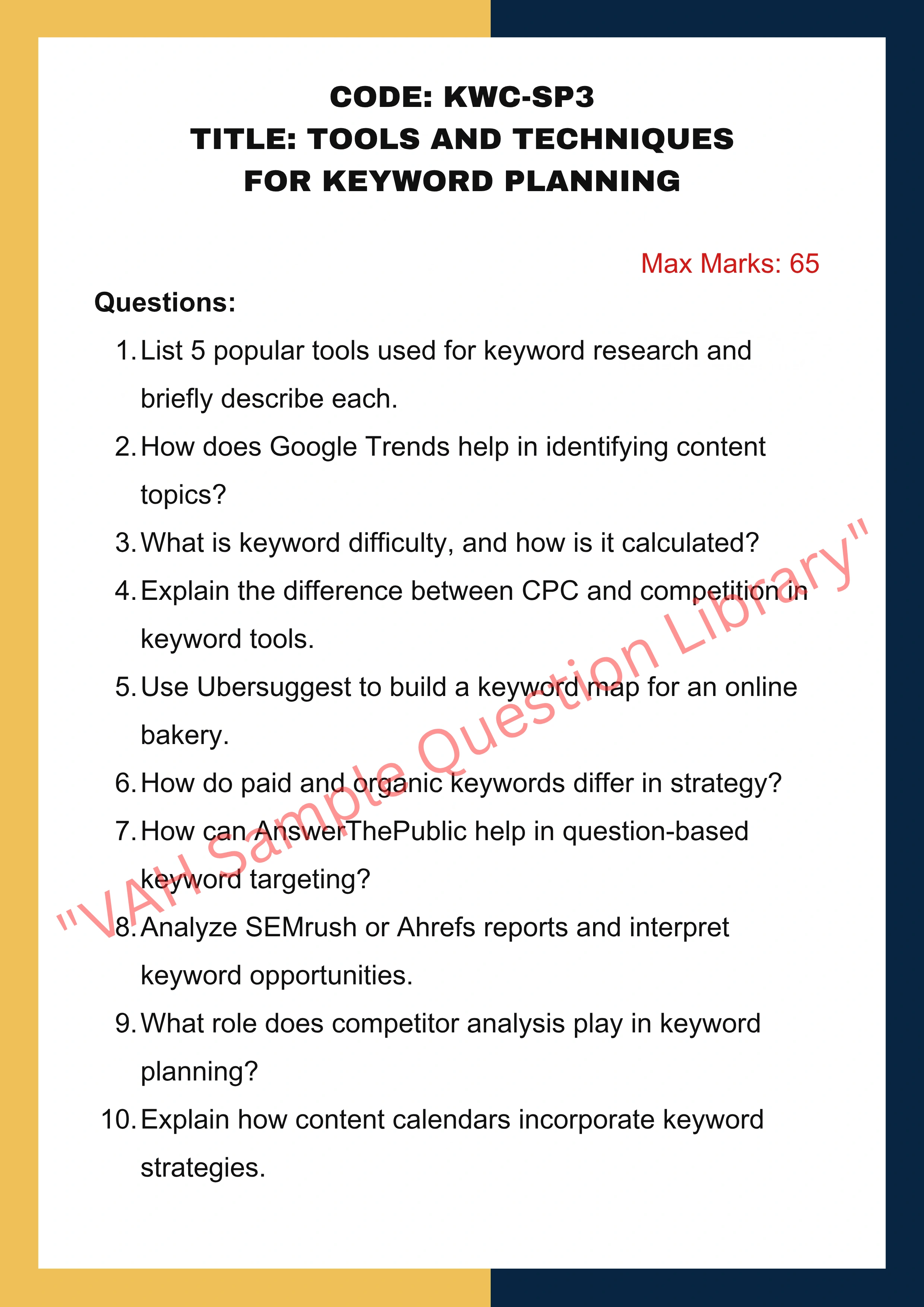 Keyword based content