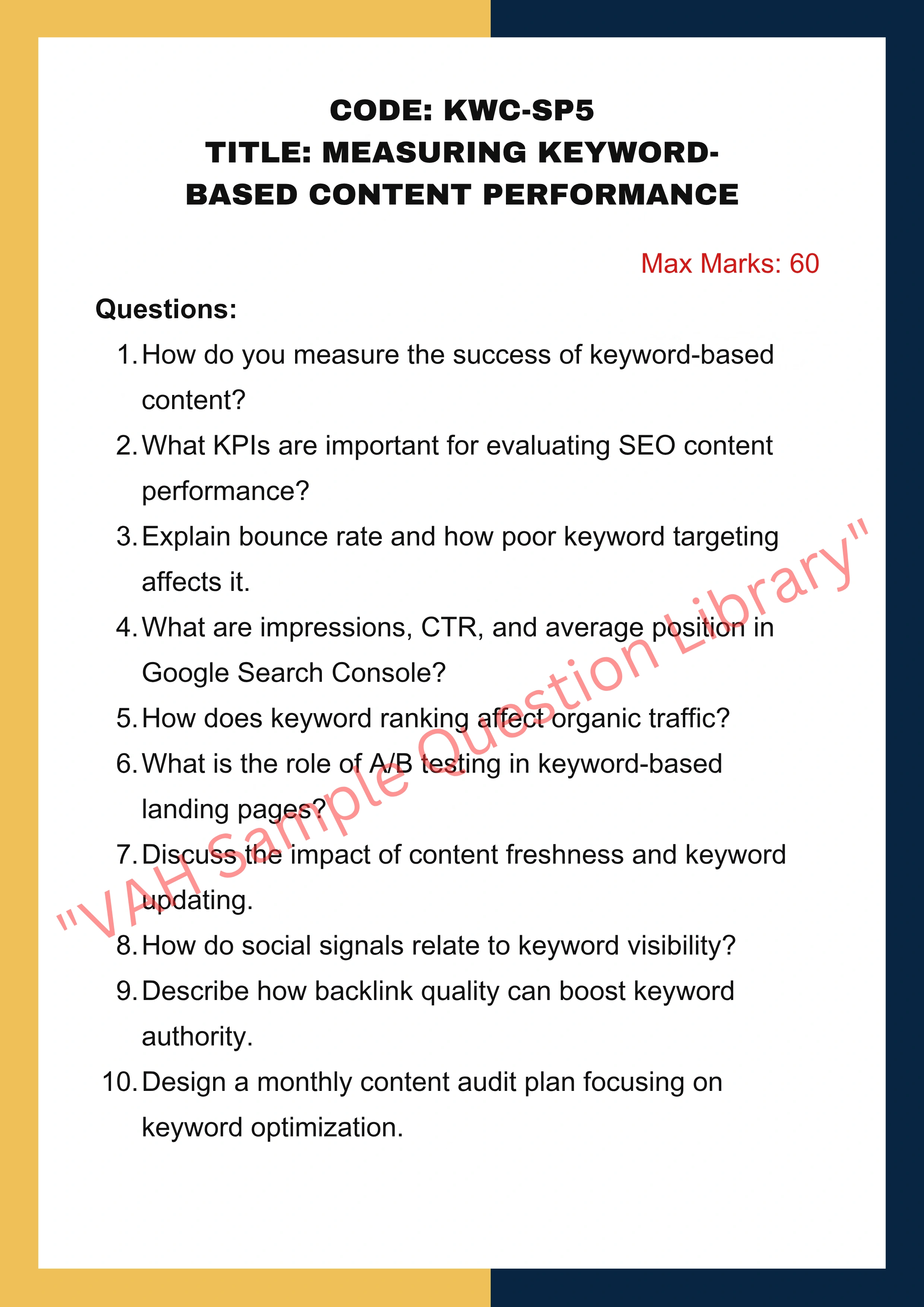 Keyword based content