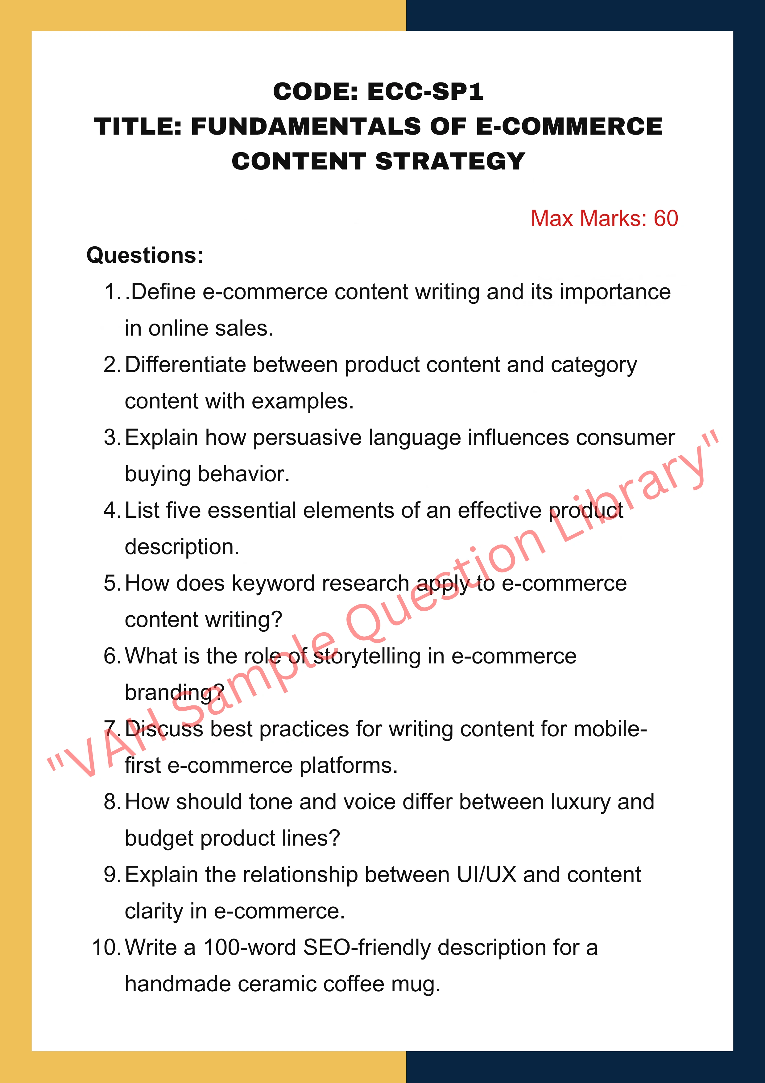 E-commerce content