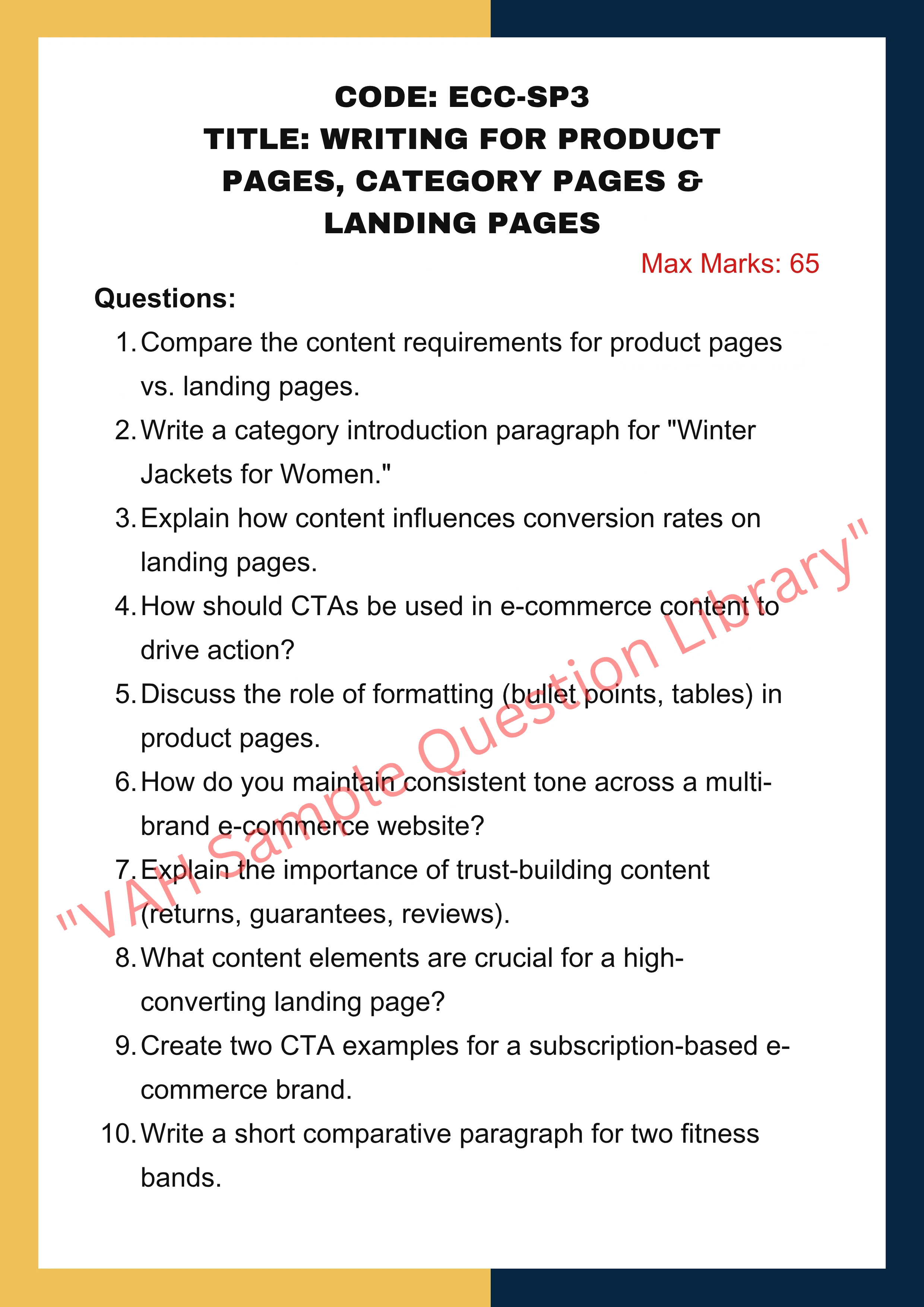 E-commerce content