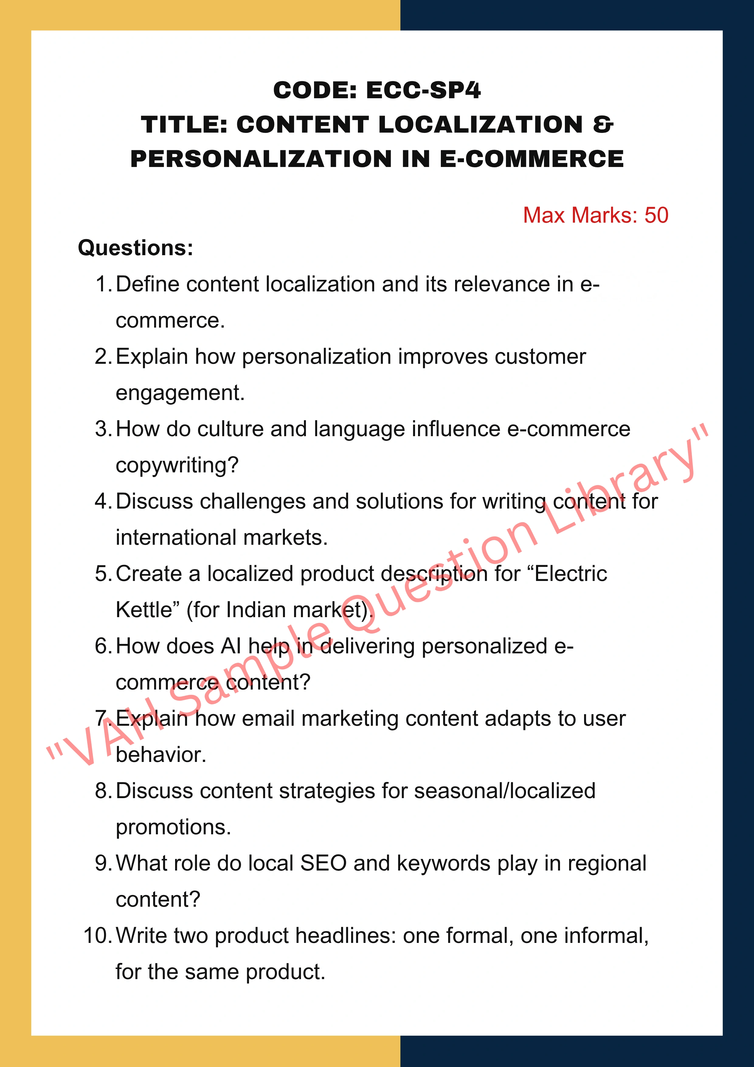 E-commerce content