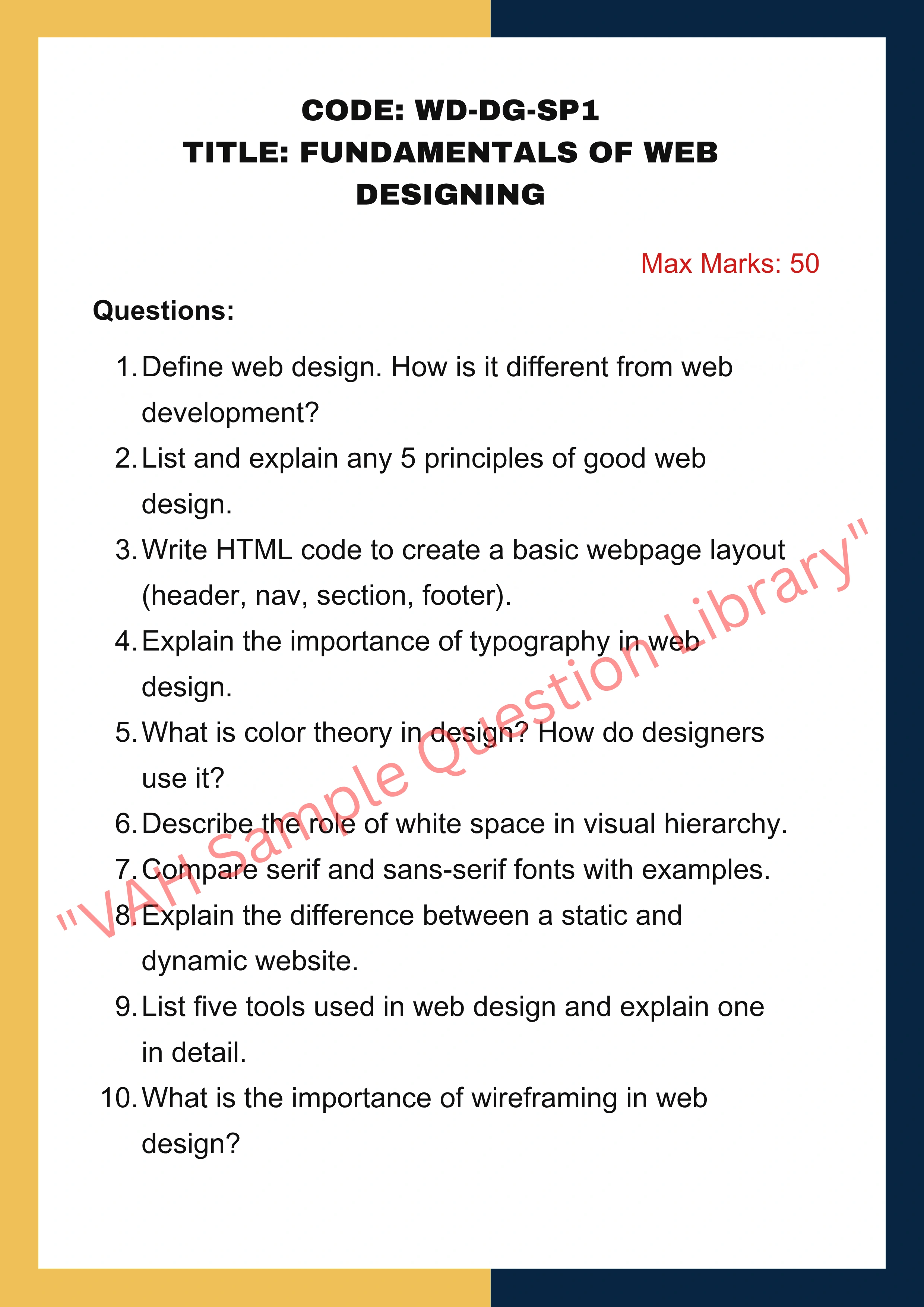 Web Designing Assignment help