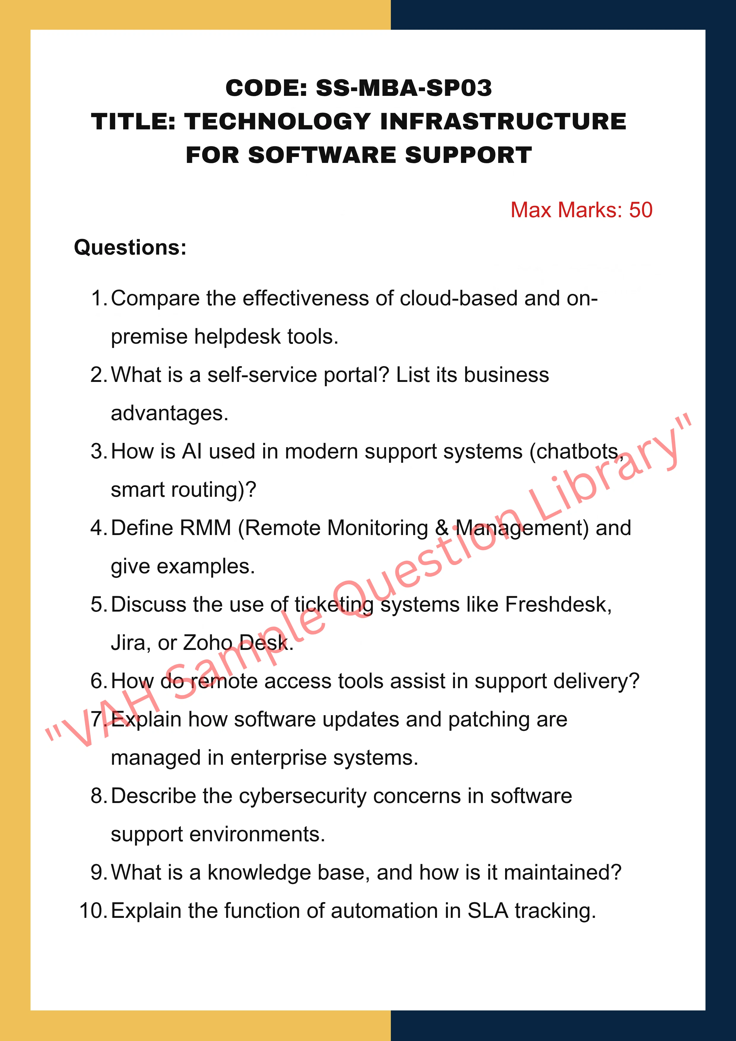 Software Support Assignment help