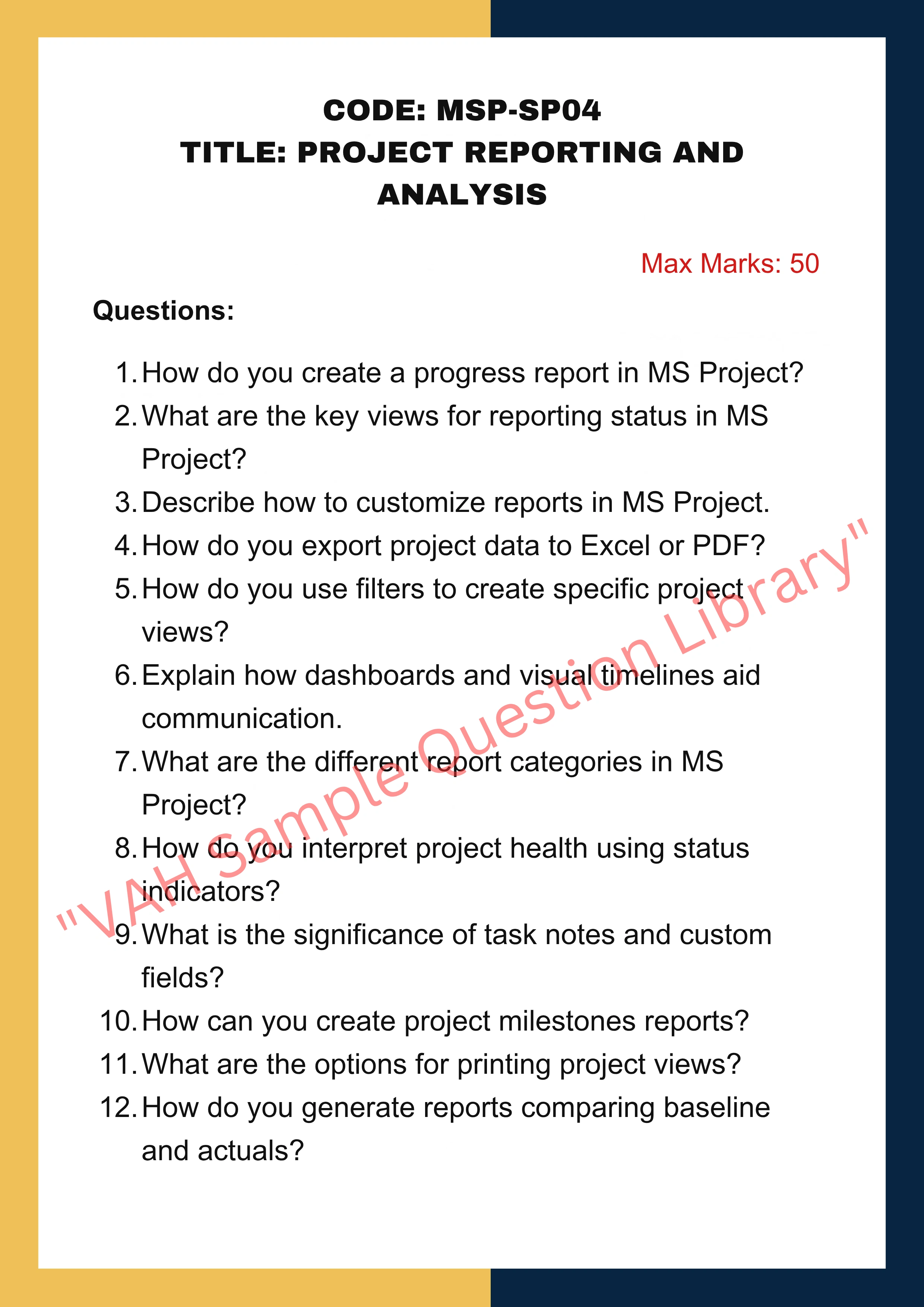 Ms Project Assignment help