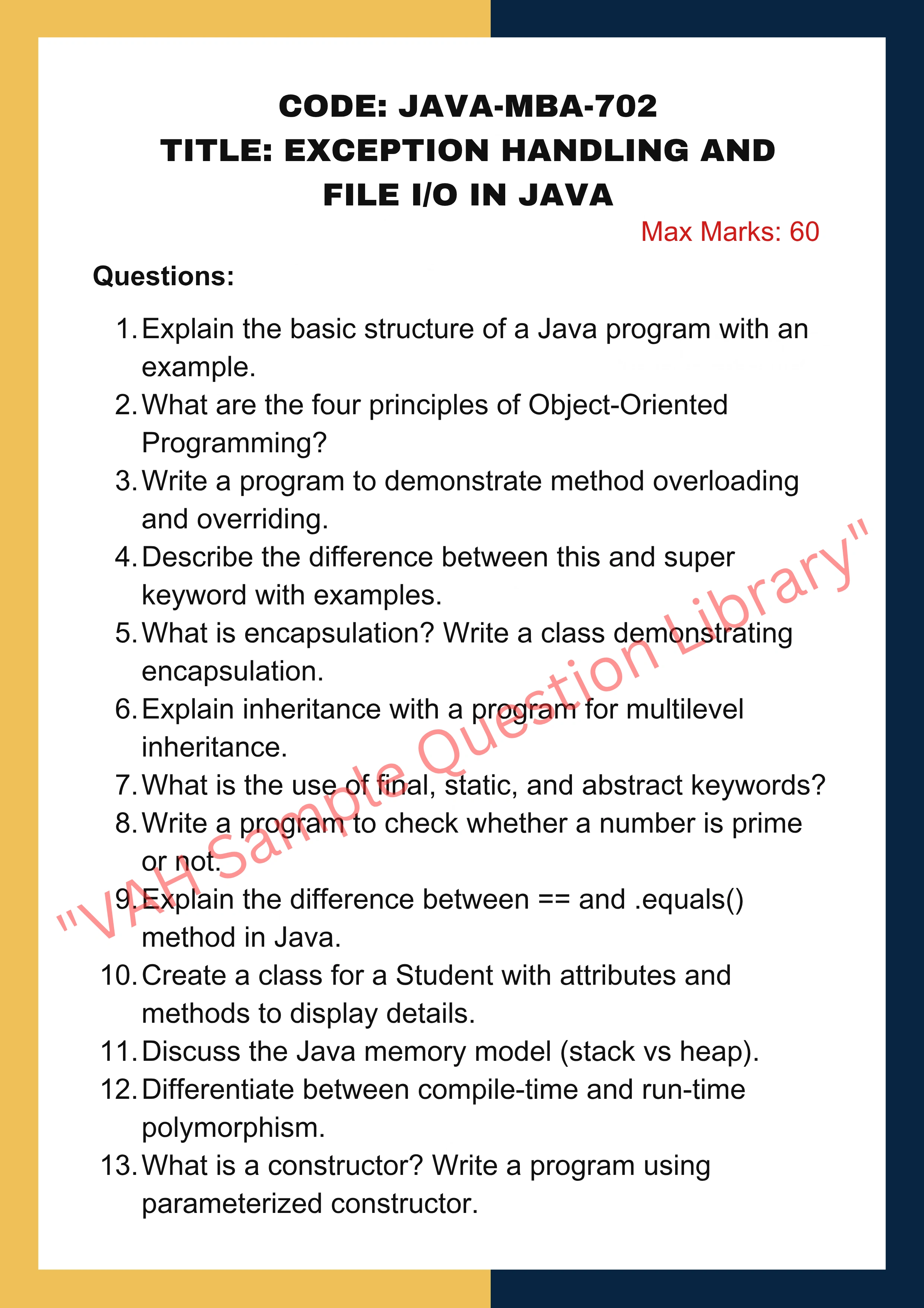 JAVA Assignment Help