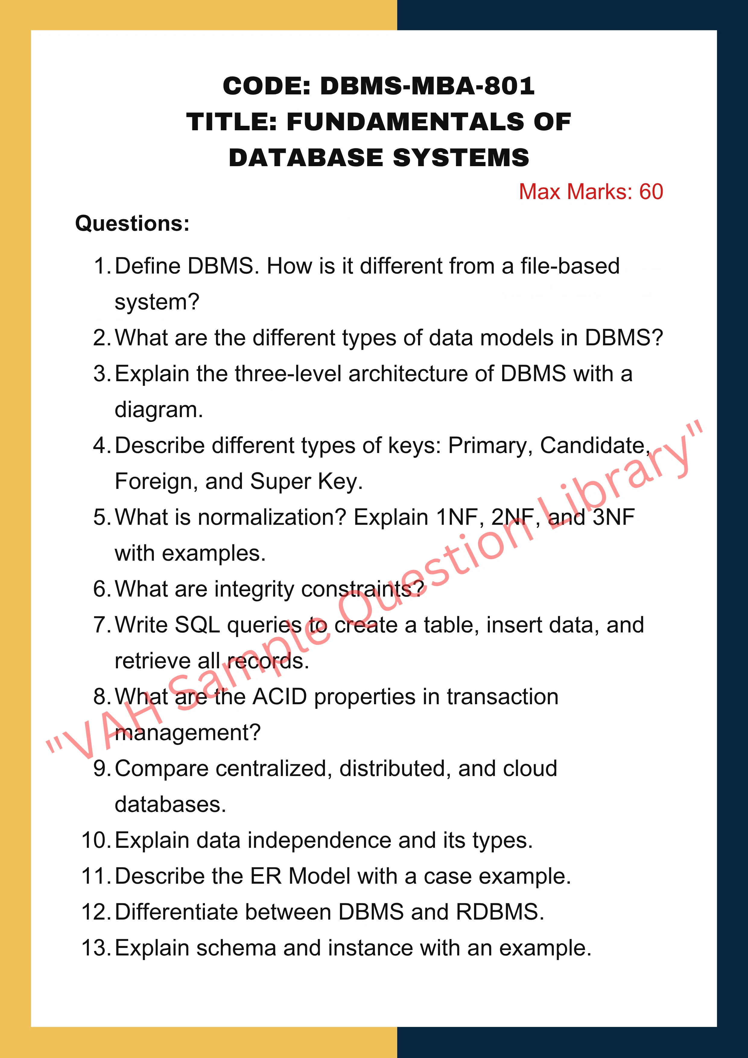 Database Assignment help