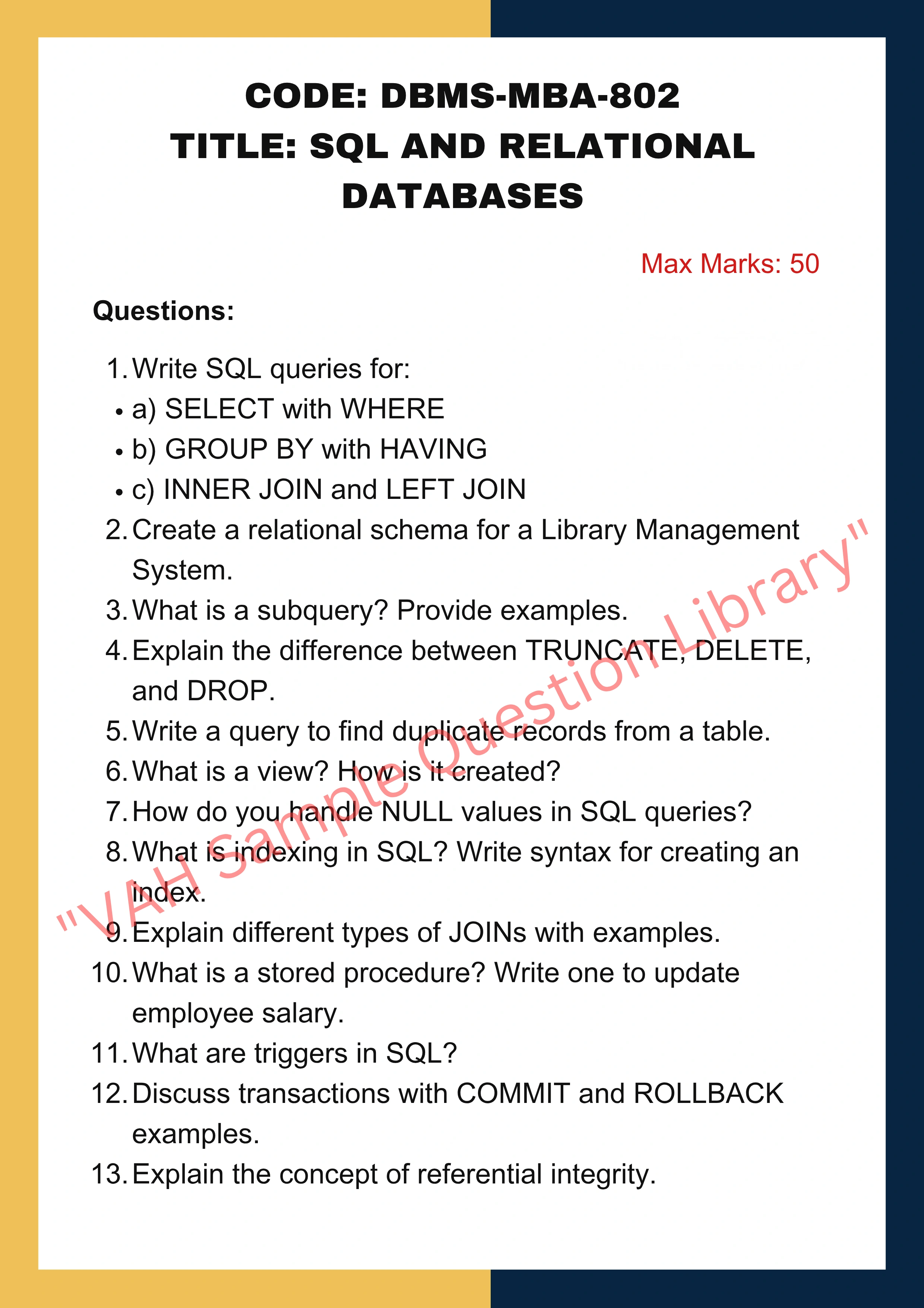 Database Assignment help
