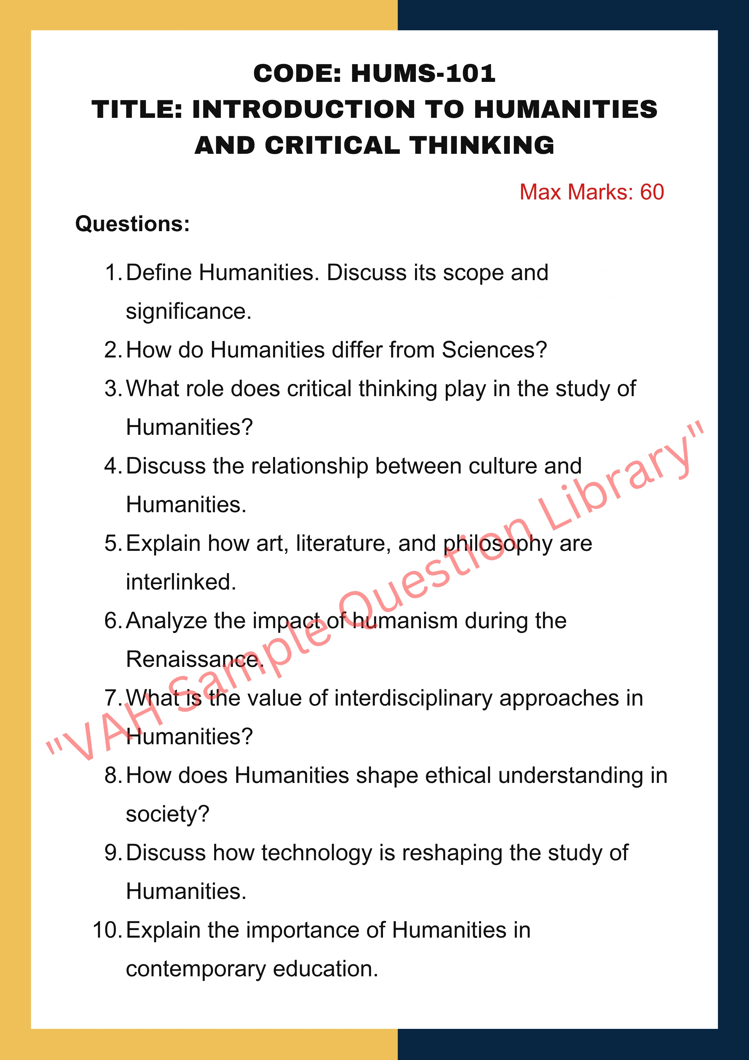 Humanities
