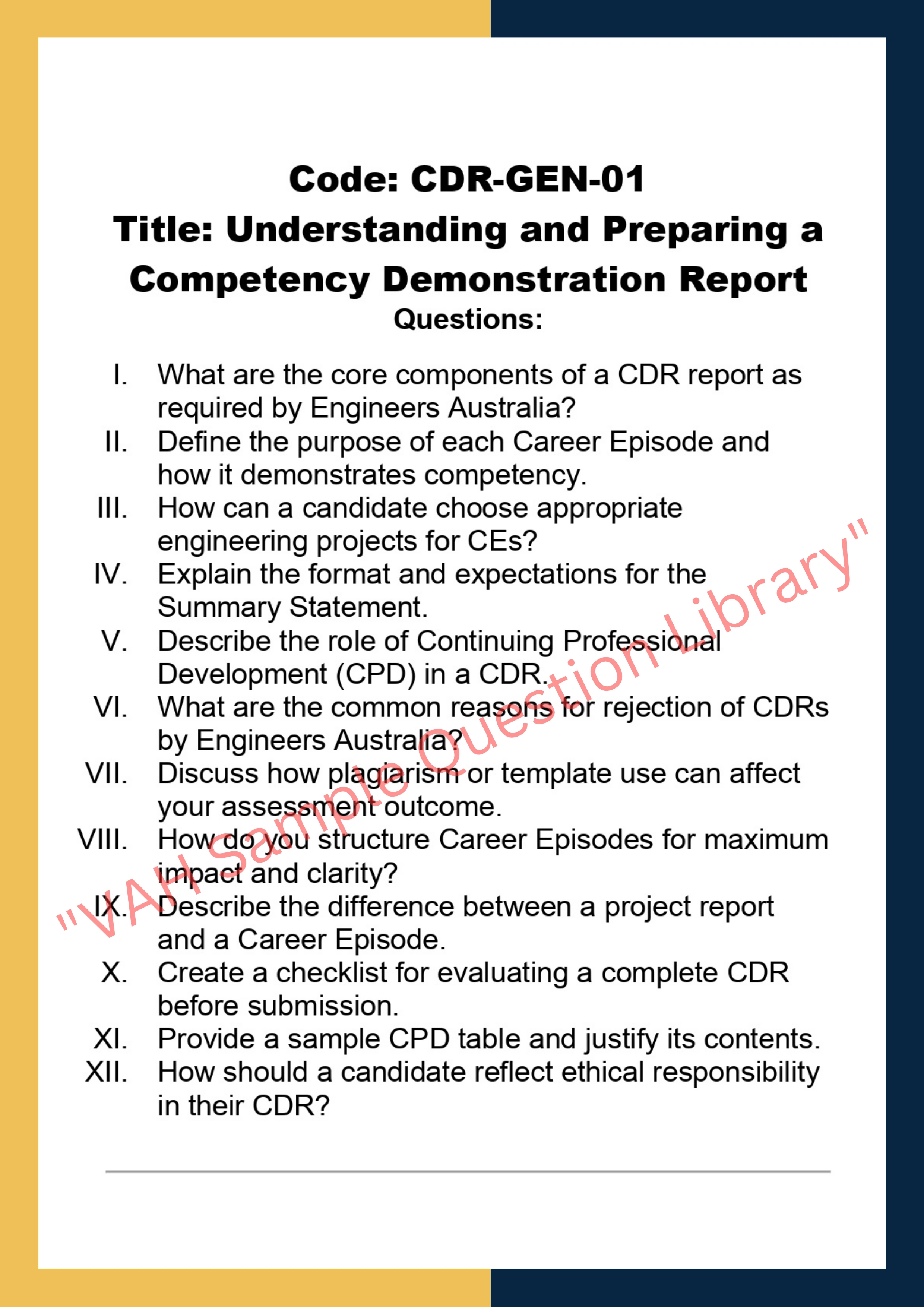 Assignment Help CDR