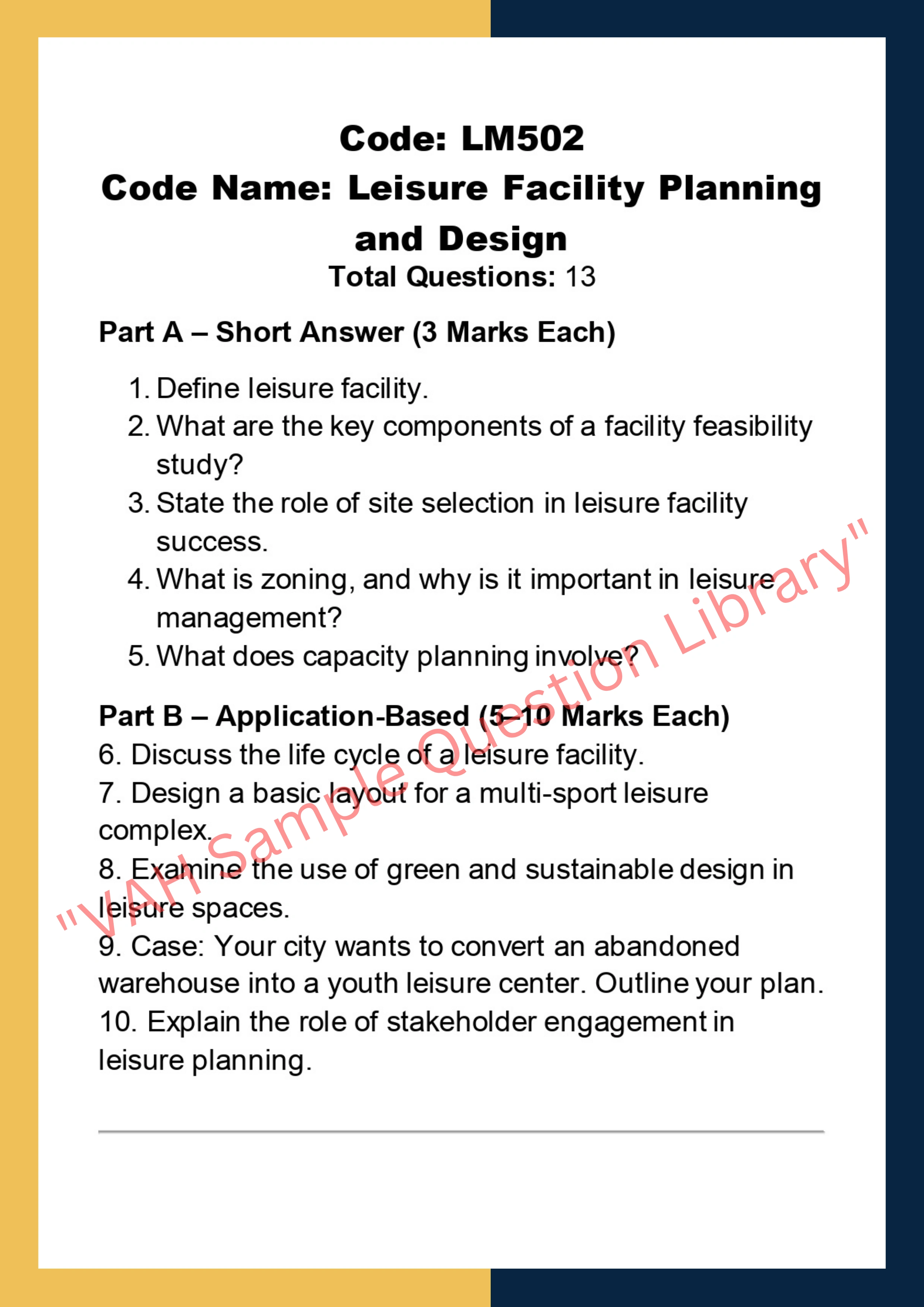 Leisure management