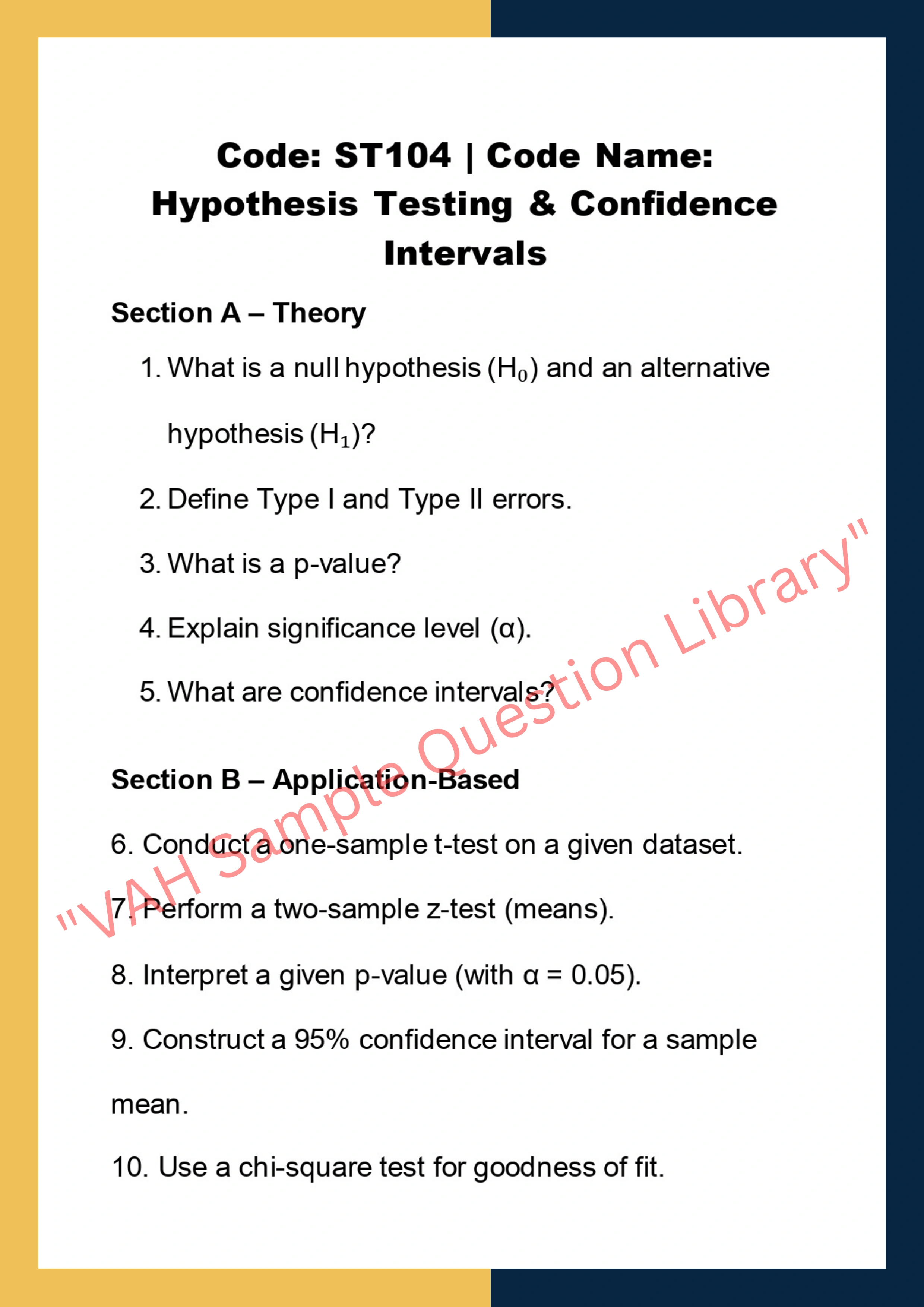 Statistics Assignment Help