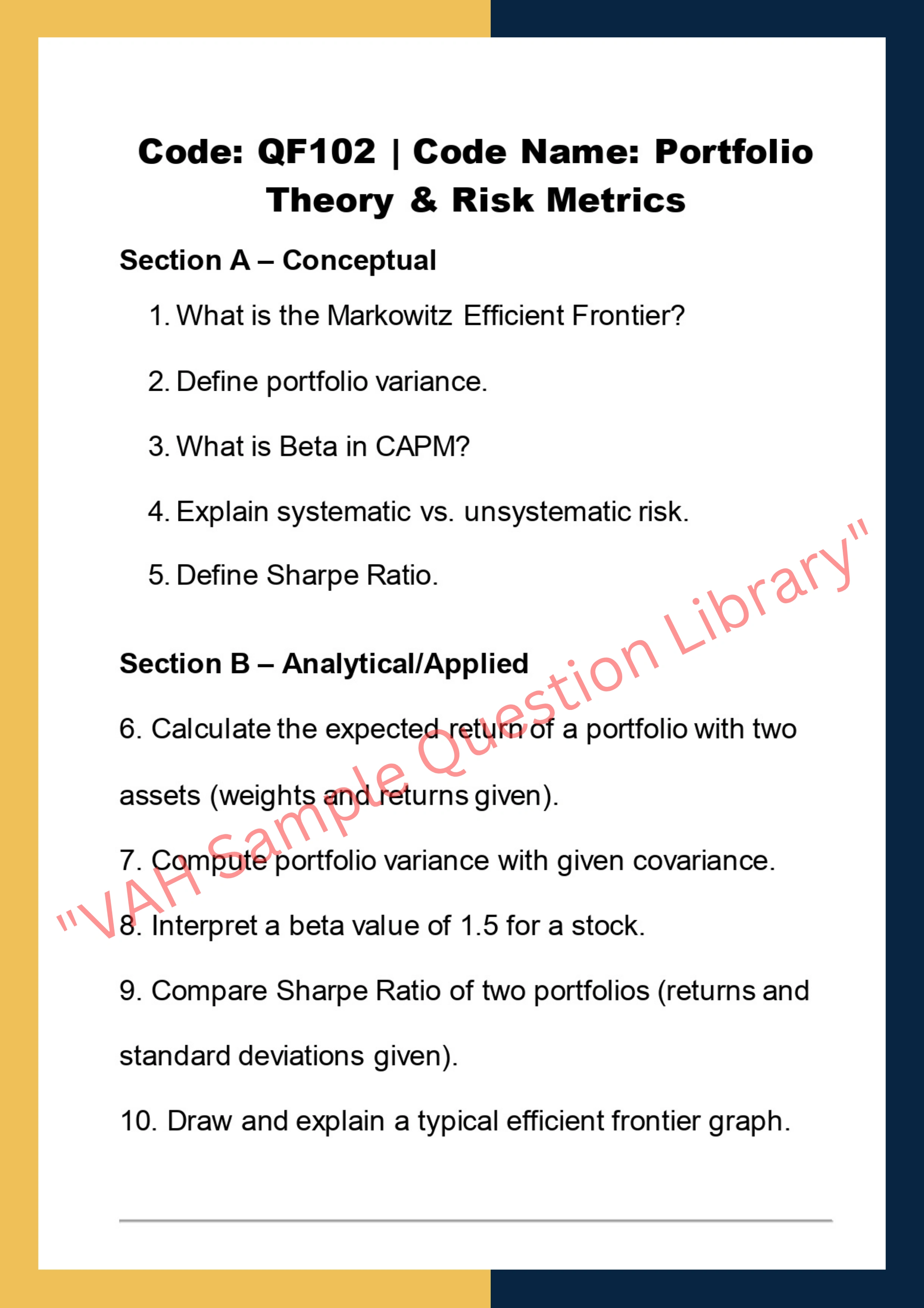 Quantitative finance